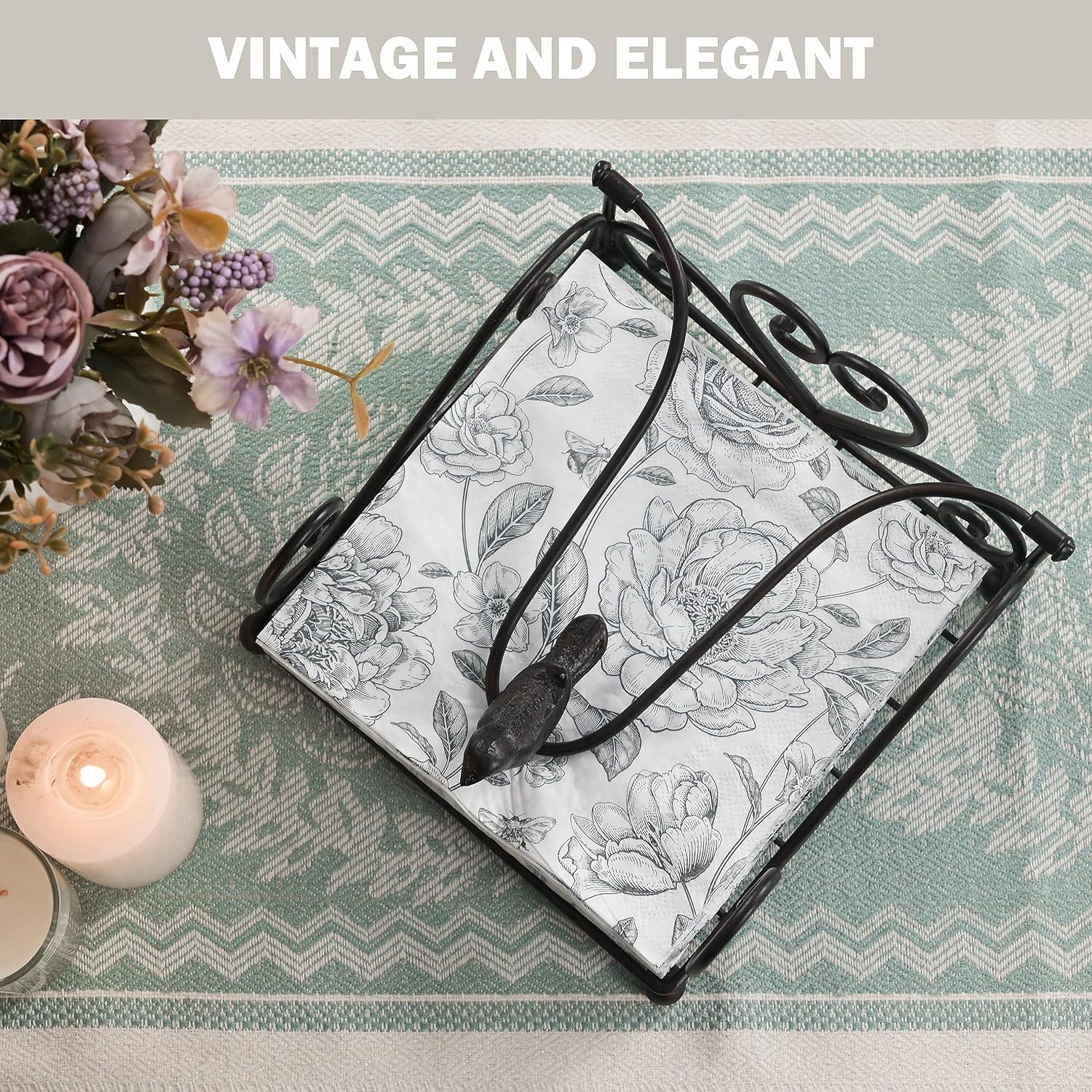 Soporte para Servilletas de Metal Remenna 18x18x9cm Marrón