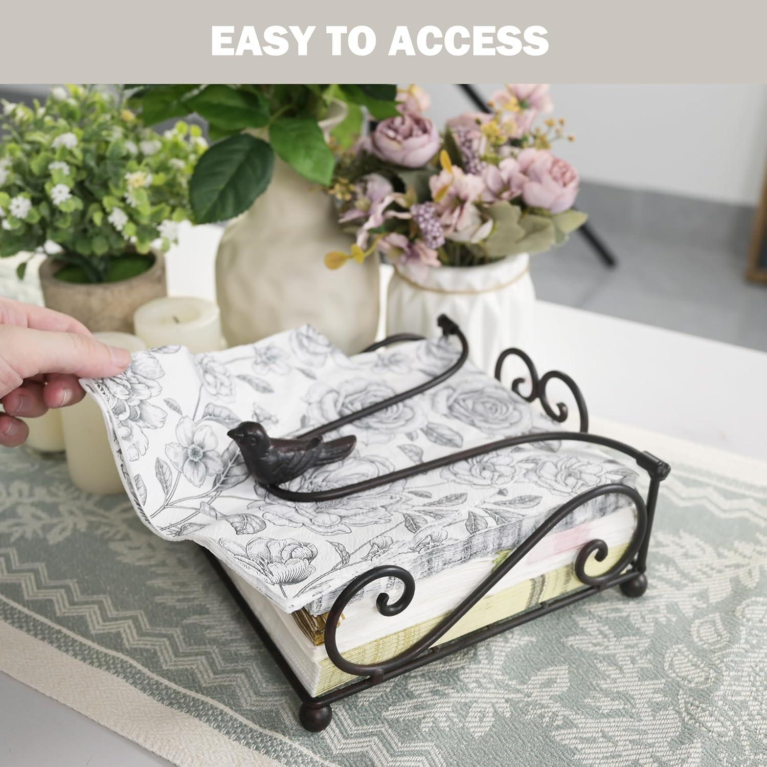 Soporte para Servilletas de Metal Remenna 18x18x9cm Marrón