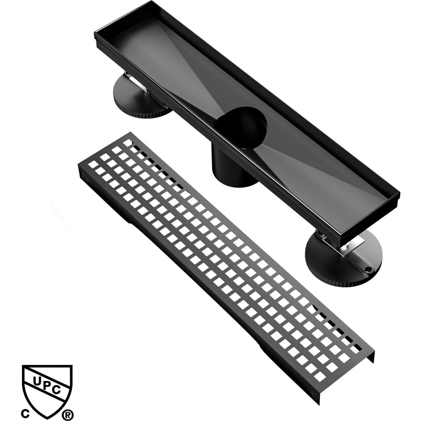 Desagüe de Ducha Lineal BARONAGE 30.48 cm Acero Inoxidable Negro Mate