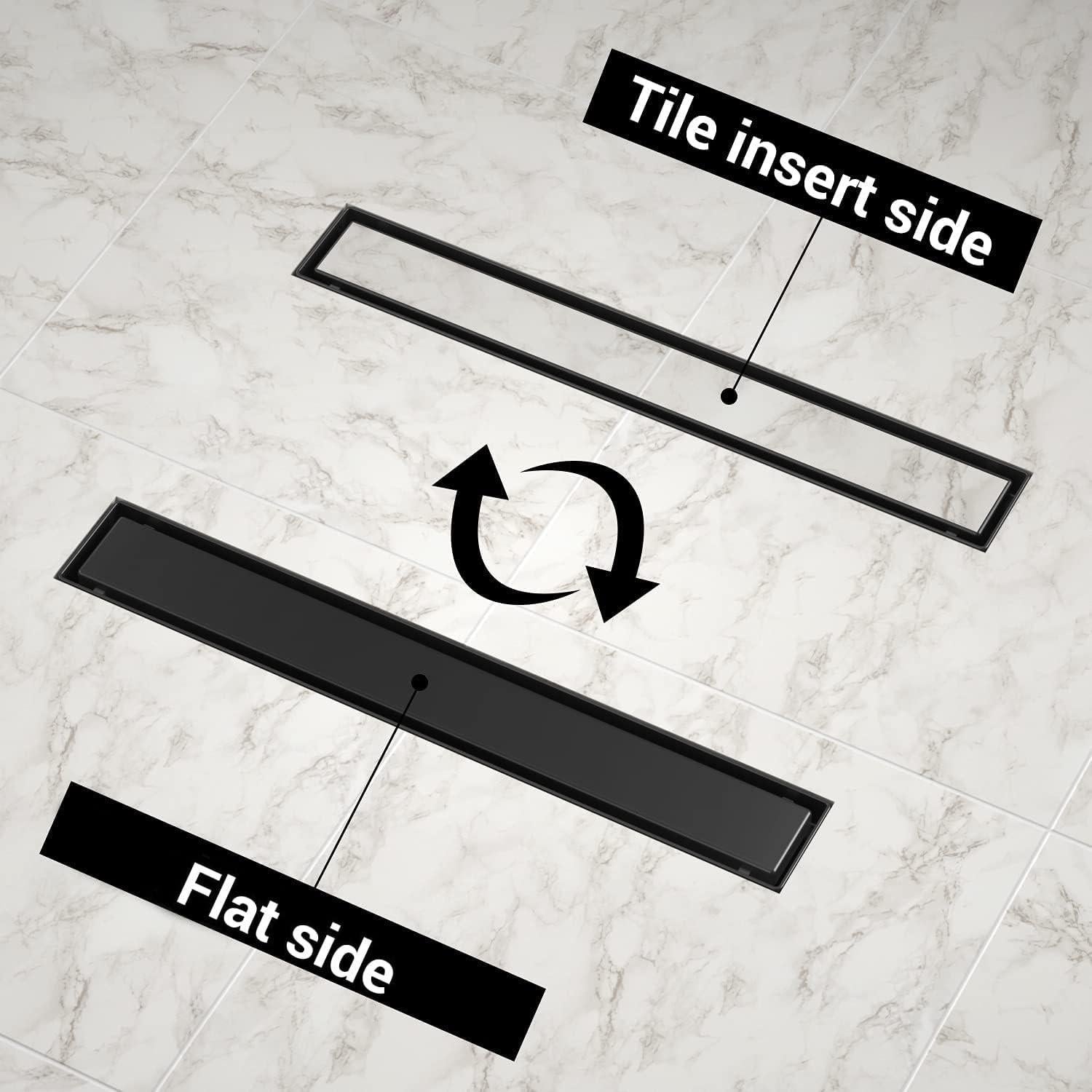 Desagüe Lineal para Ducha EXF 30.48 cm Negro Mate Acero Inoxidable