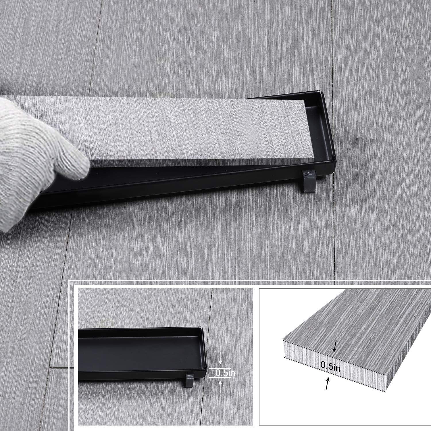 Desagüe Lineal para Ducha EXF 30.48 cm Negro Mate Acero Inoxidable