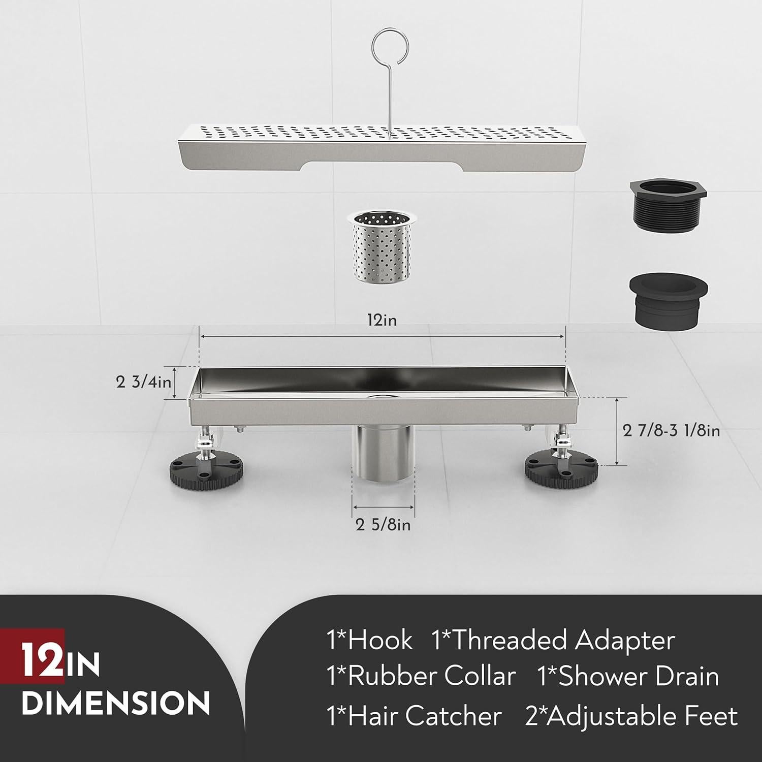 Drenaje Lineal WEBANG 30.48 cm Acero Inoxidable Cepillado