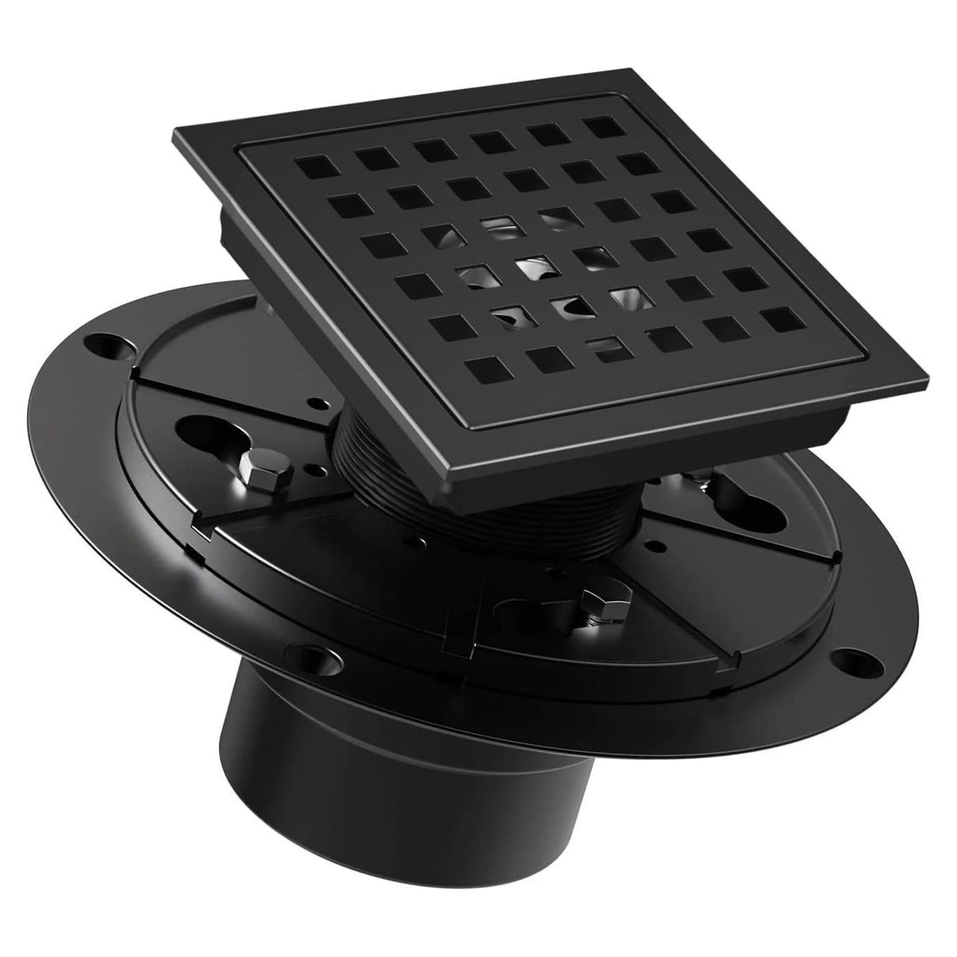 Desagüe de Ducha Cuadrado Bmvlffs 11.1 cm Negro Mate Acero Inoxidable