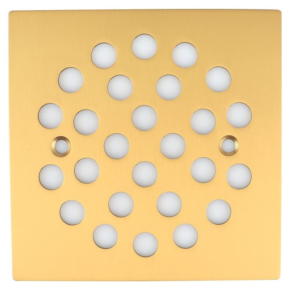 Tapa de Desagüe Cuadrada Poyde 108mm Dorado Cepillado