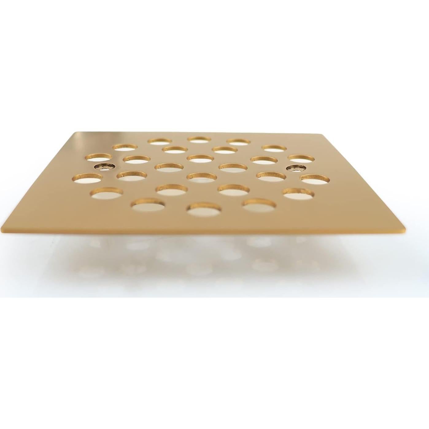 Tapa de Desagüe Cuadrada Poyde 108mm Dorado Cepillado