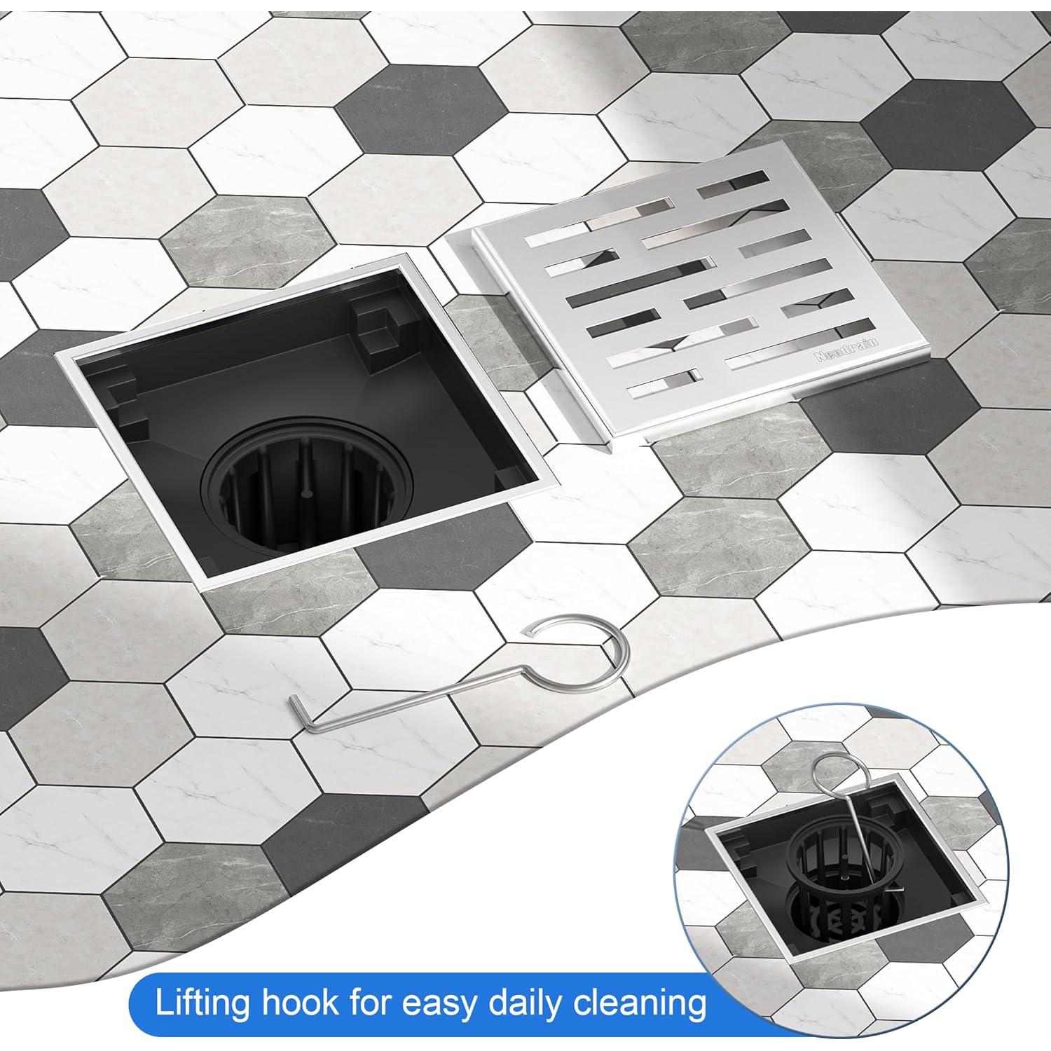 Desagüe de Ducha Cuadrado Neodrain 10x10 cm Acero Inoxidable