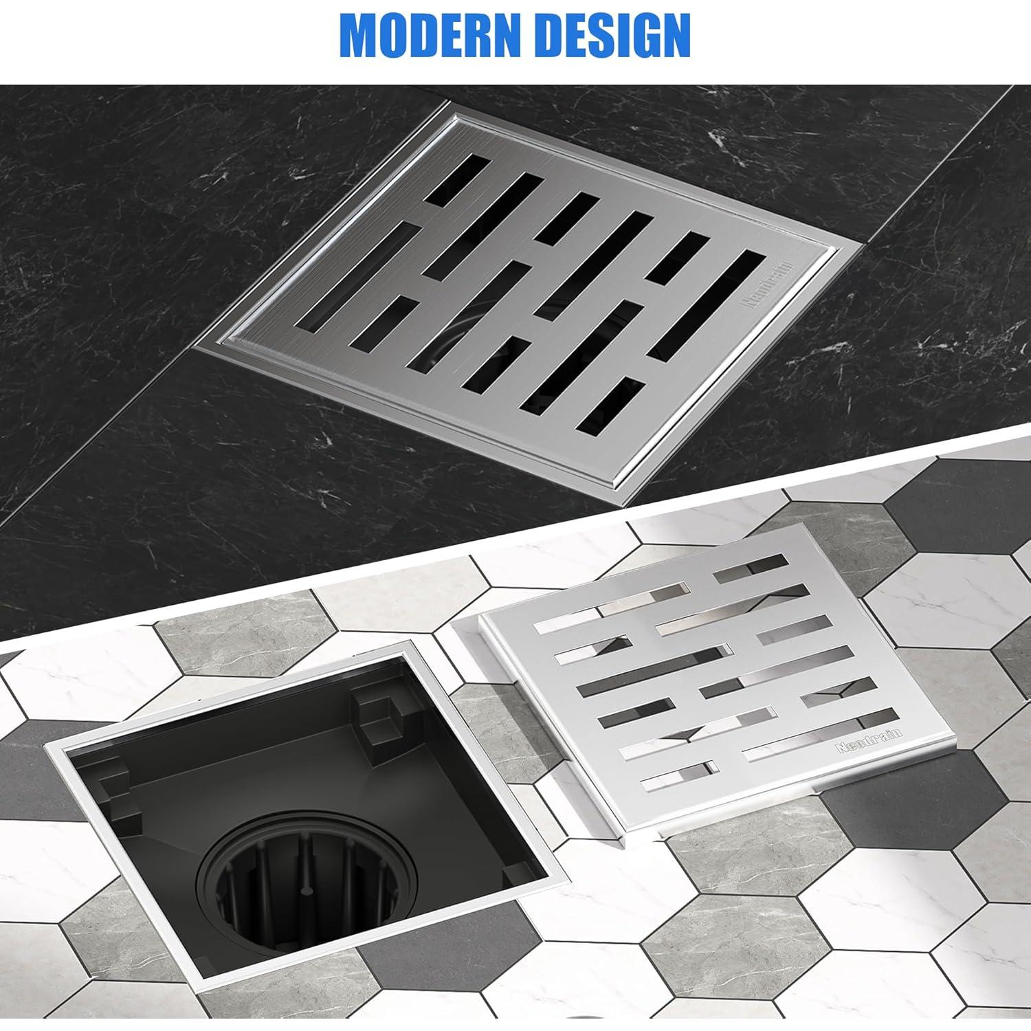 Desagüe de Ducha Cuadrado Neodrain 10x10 cm Acero Inoxidable