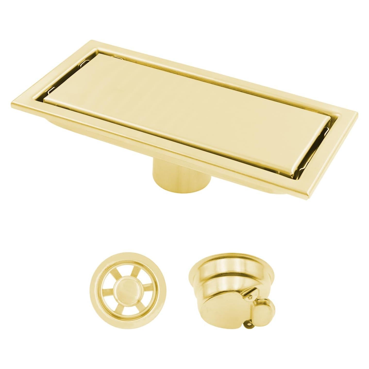 Desagüe de Ducha Lineal Ulifestar Acero Inoxidable Oro 10x20cm