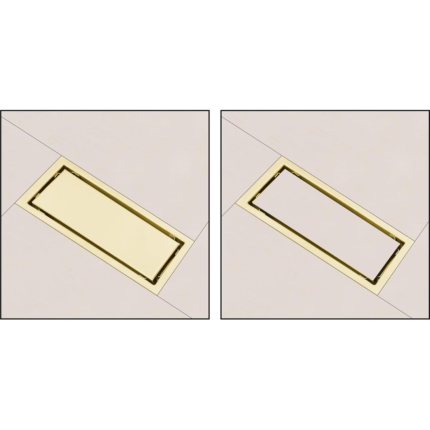 Desagüe de Ducha Lineal Ulifestar Acero Inoxidable Oro 10x20cm