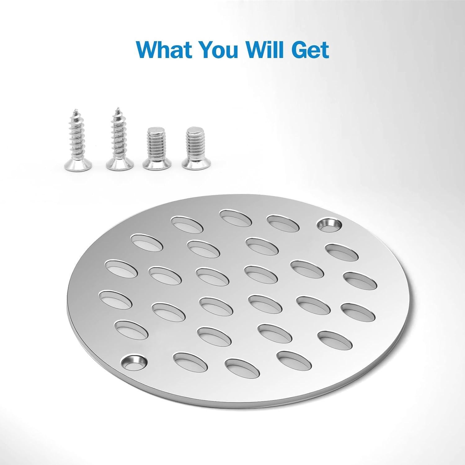 Tapa de desagüe de ducha YFZGZA 4" Cromo acero inoxidable