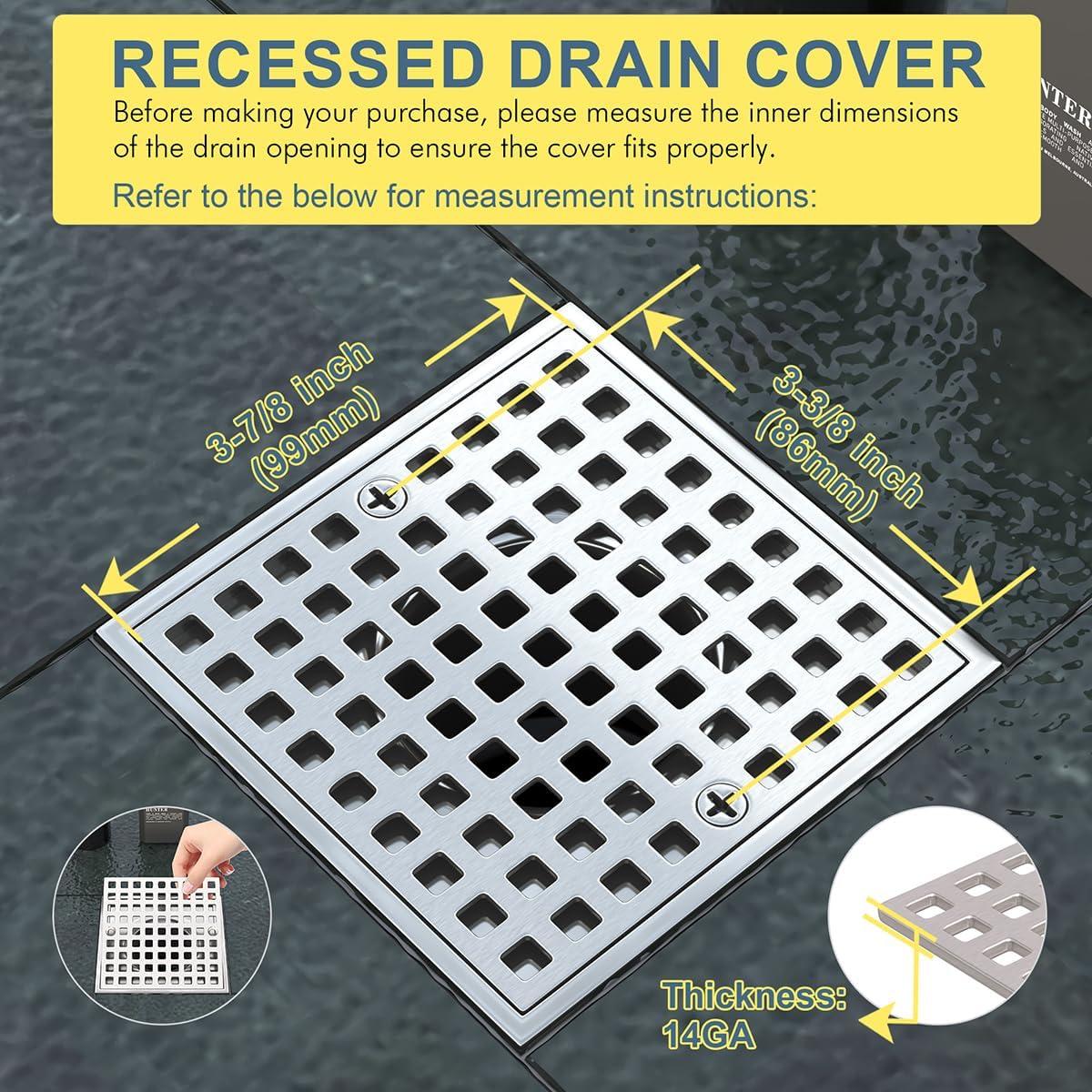 Cubierta de Drenaje de Ducha Yaseingoo 9.84cm Acero Inoxidable
