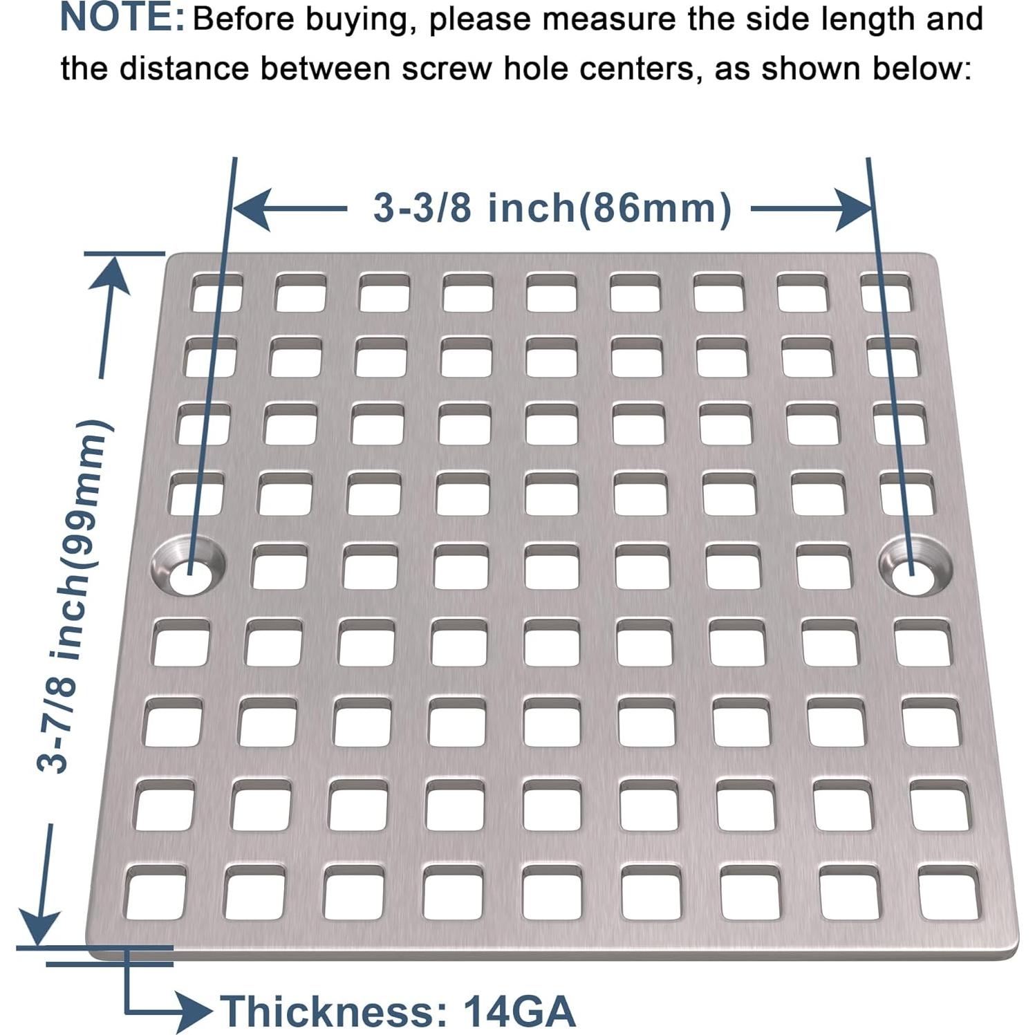 Cubierta de Drenaje de Ducha Yaseingoo 9.84cm Acero Inoxidable