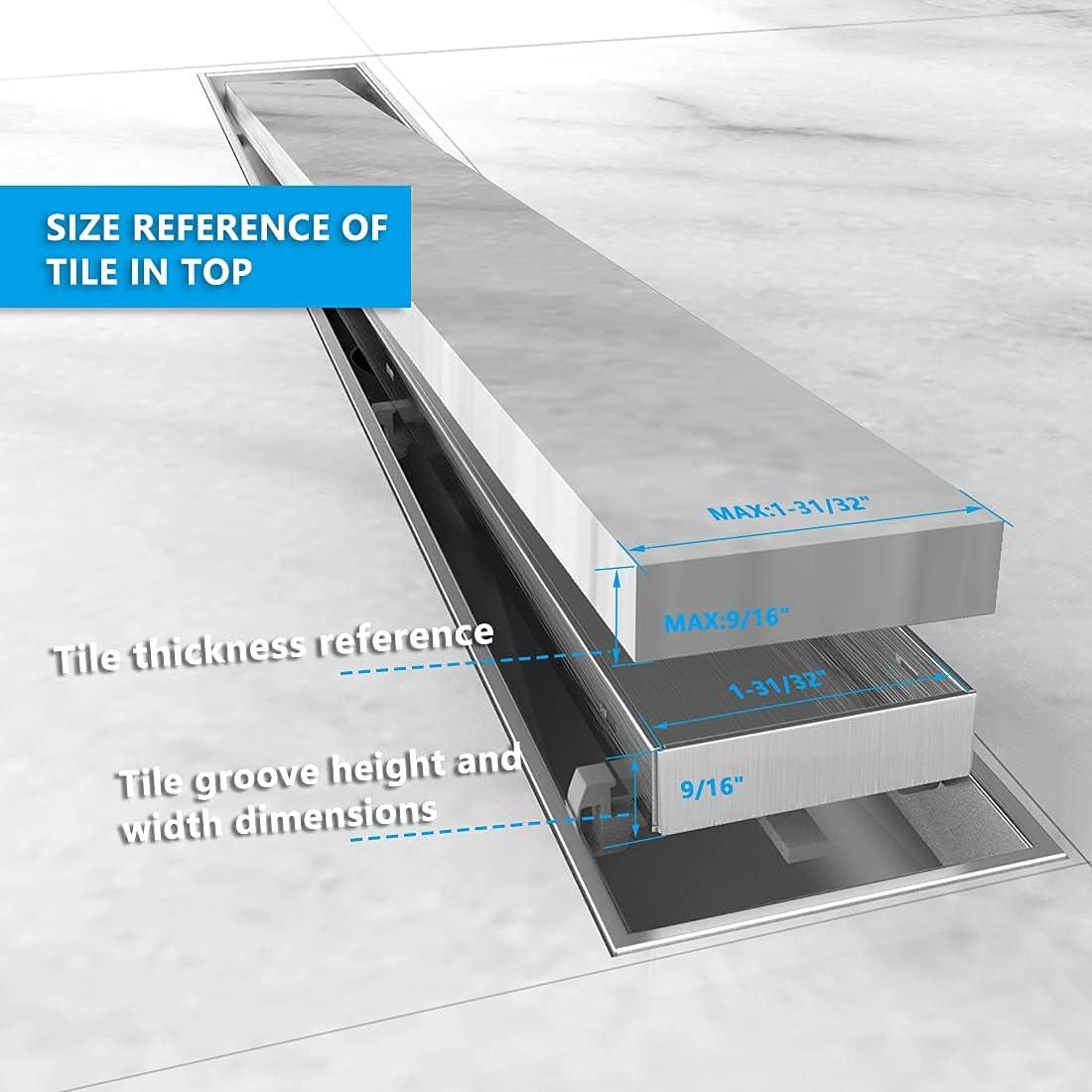 Drenaje Lineal de Ducha ZEKOO 30 cm Acero Inoxidable 304