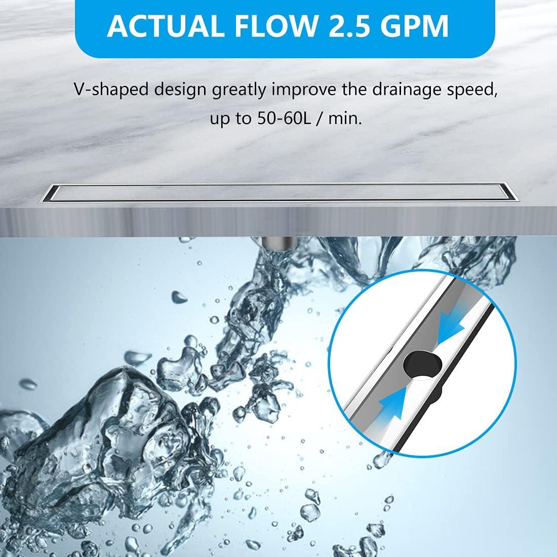 Drenaje Lineal de Ducha ZEKOO 30 cm Acero Inoxidable 304