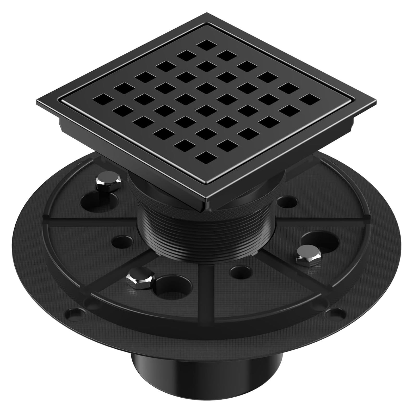 Desagüe de Ducha Cuadrado EXF 11.1 cm Negro Mate Acero Inoxidable