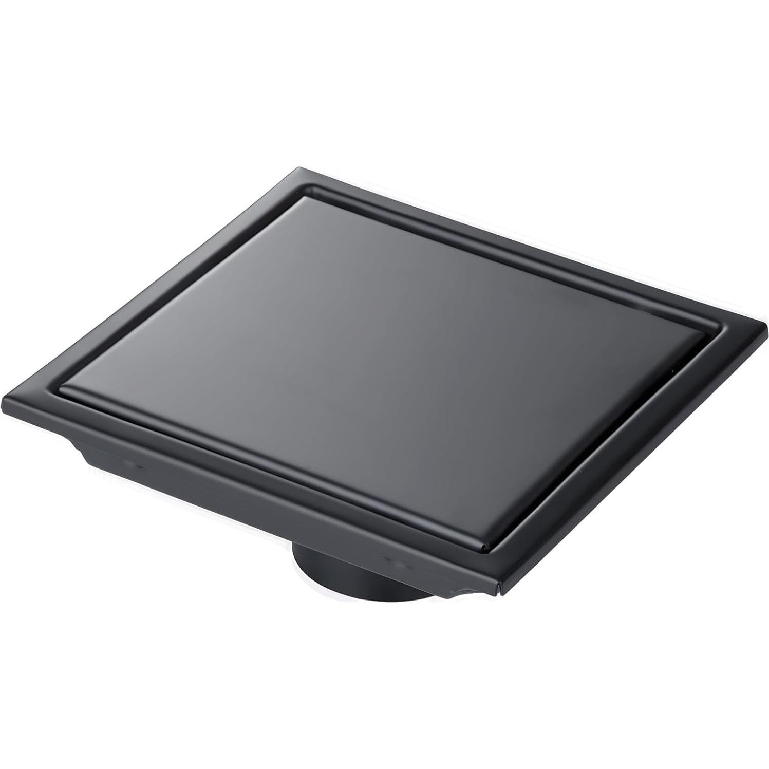 Desagüe de Ducha SaniteModar 15x15 cm Acero Inoxidable Negro Mate