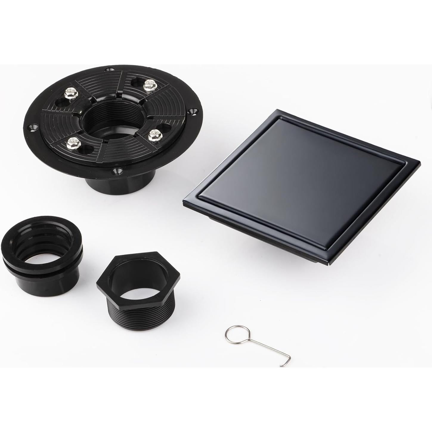 Desagüe de Ducha SaniteModar 15x15 cm Acero Inoxidable Negro Mate