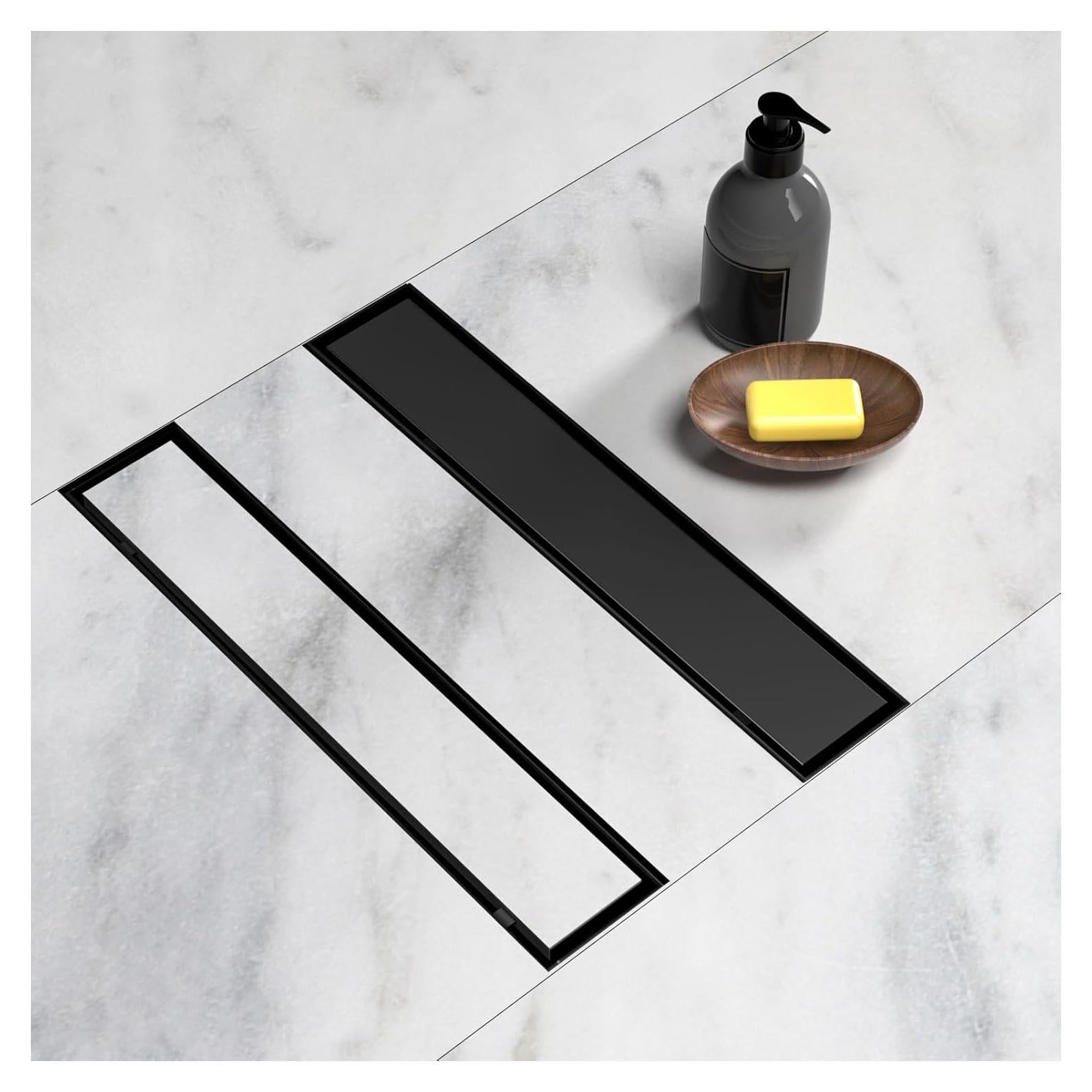 Desagüe Lineal de Ducha 30.48 cm Negro BARONAGE Acero Inoxidable