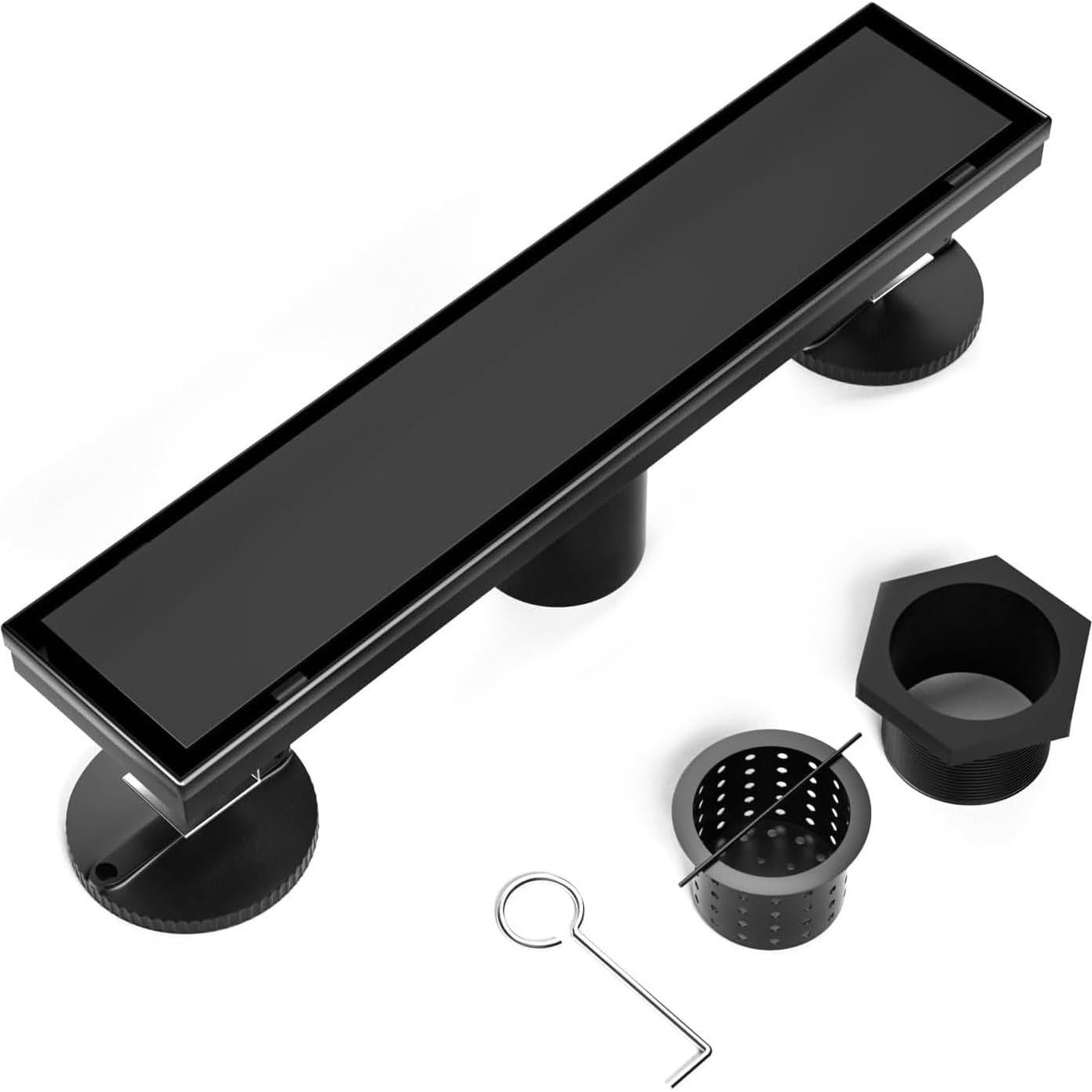 Desagüe Lineal de Ducha 30.48 cm Negro BARONAGE Acero Inoxidable