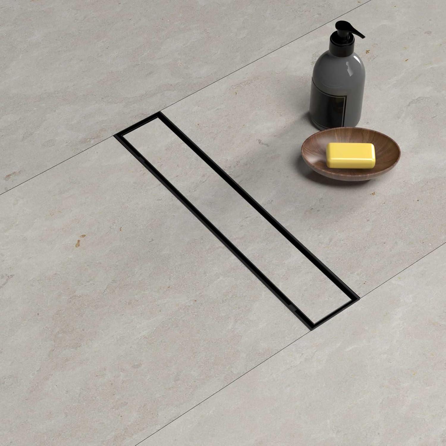 Desagüe Lineal de Ducha 30.48 cm Negro BARONAGE Acero Inoxidable