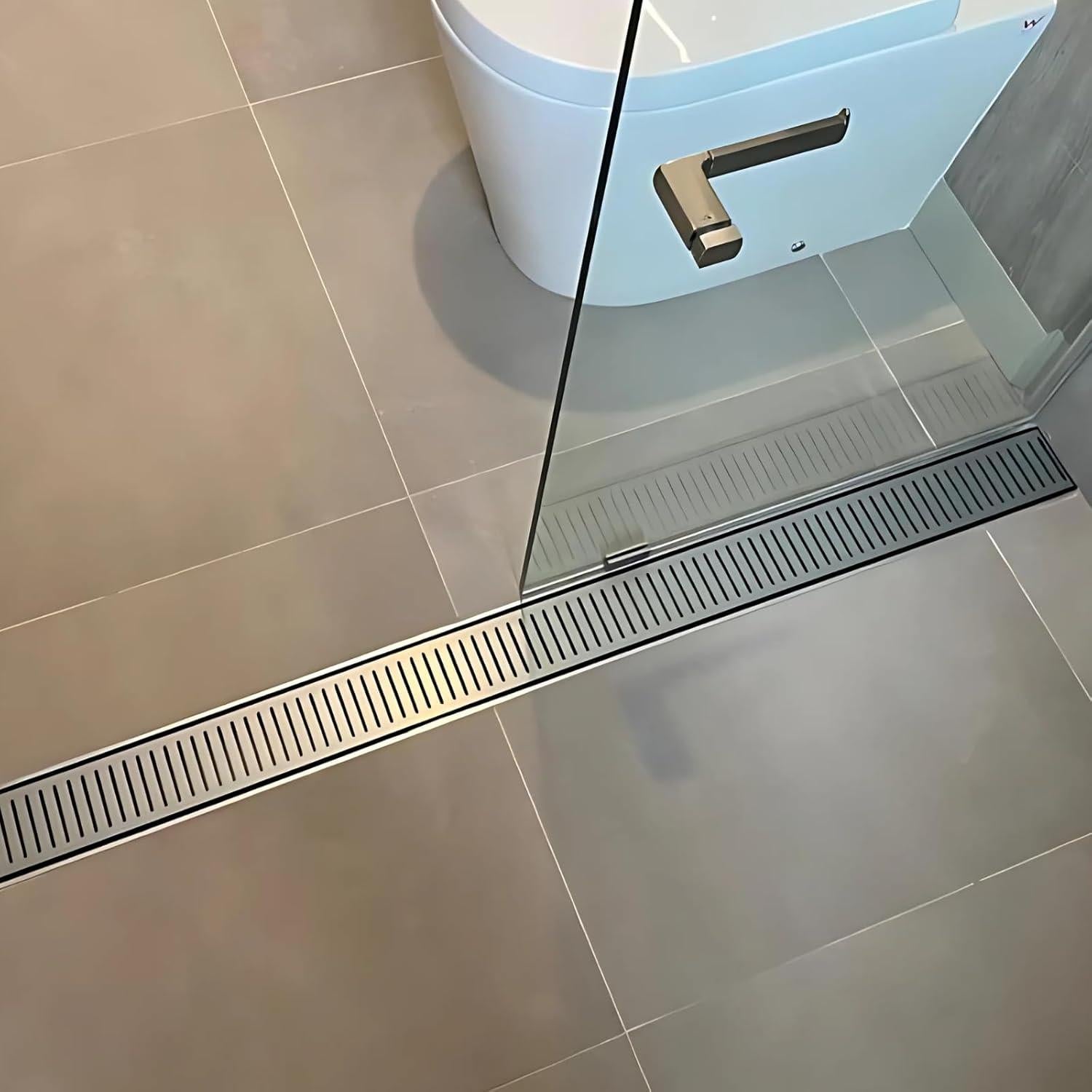 Desagüe Lineal Lauxes 30.48 cm Aluminio Ajustable Plata Seda