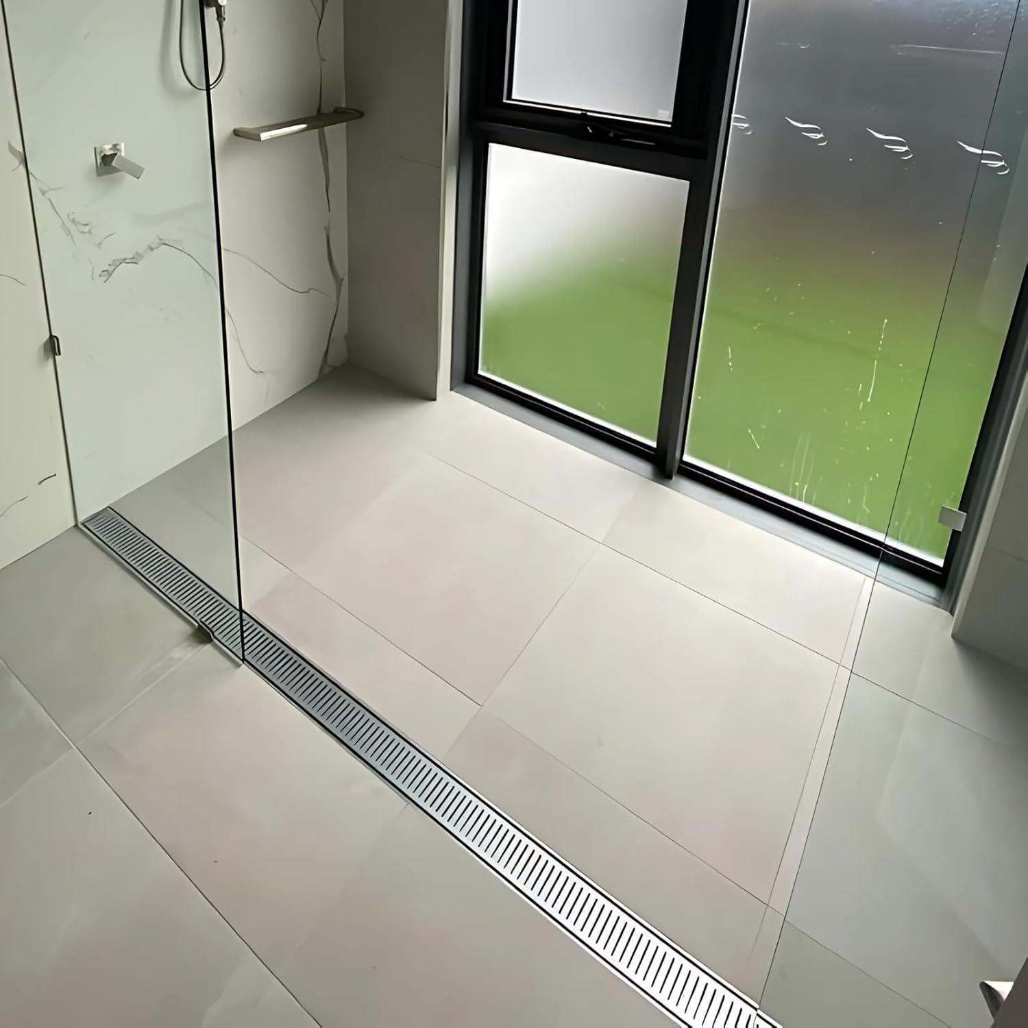 Desagüe Lineal Lauxes 30.48 cm Aluminio Ajustable Plata Seda