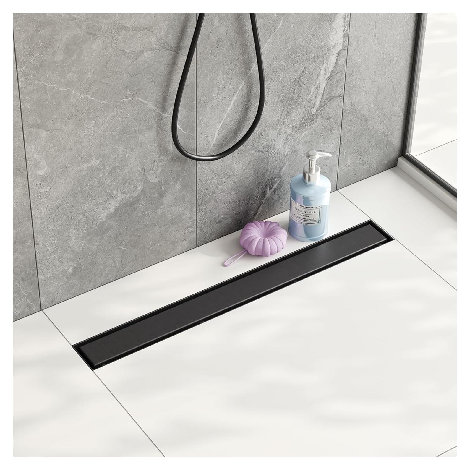 Drenaje Lineal de Ducha Neodrain 61 cm Negro Acero Inoxidable