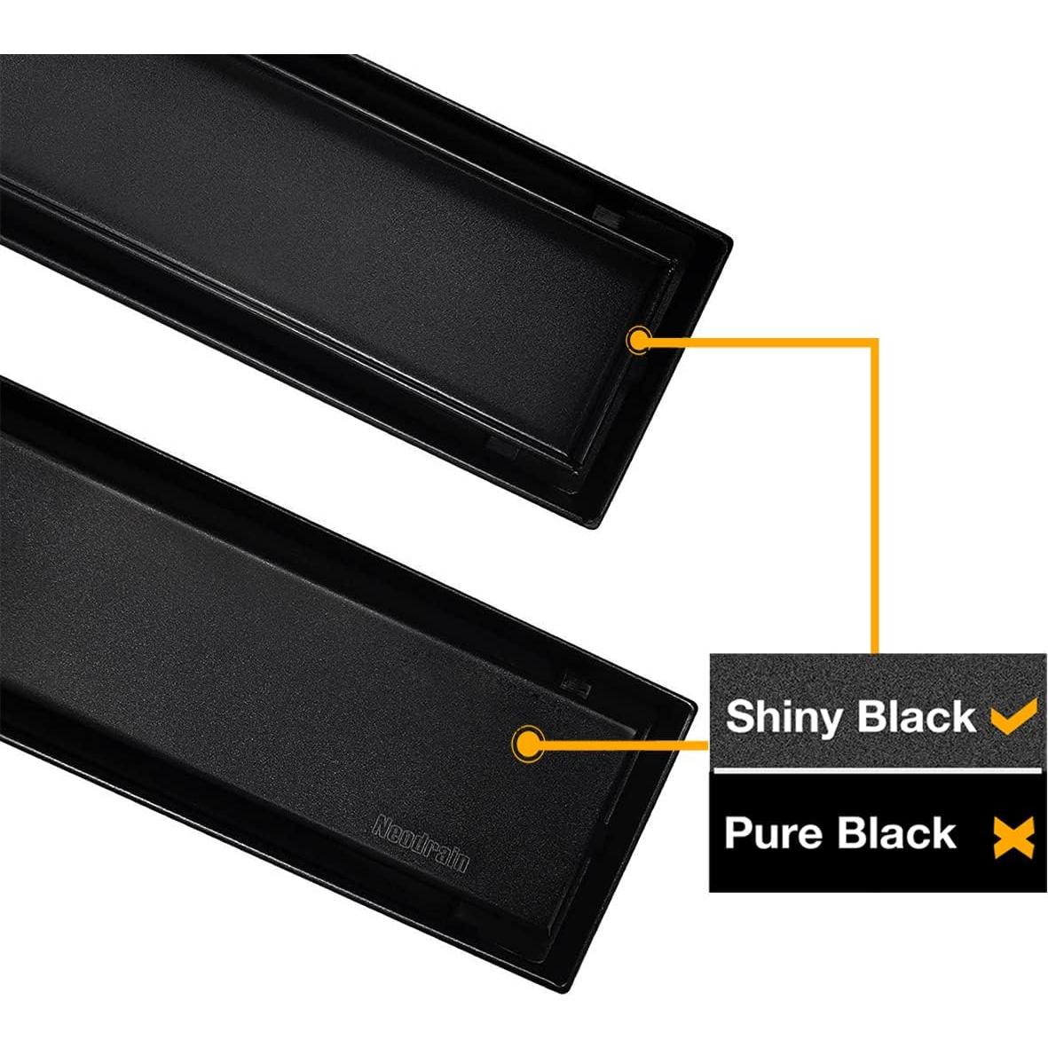 Drenaje Lineal de Ducha Neodrain 61 cm Negro Acero Inoxidable