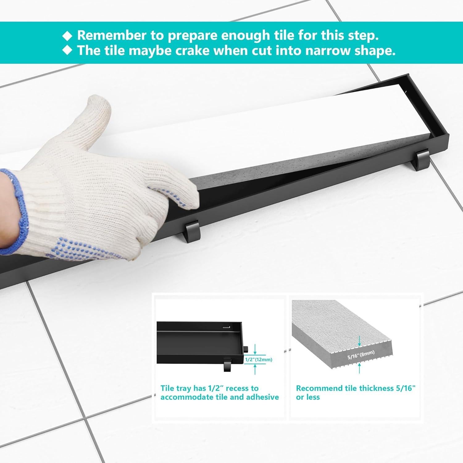 Drenaje Lineal de Ducha Neodrain 61 cm Negro Acero Inoxidable
