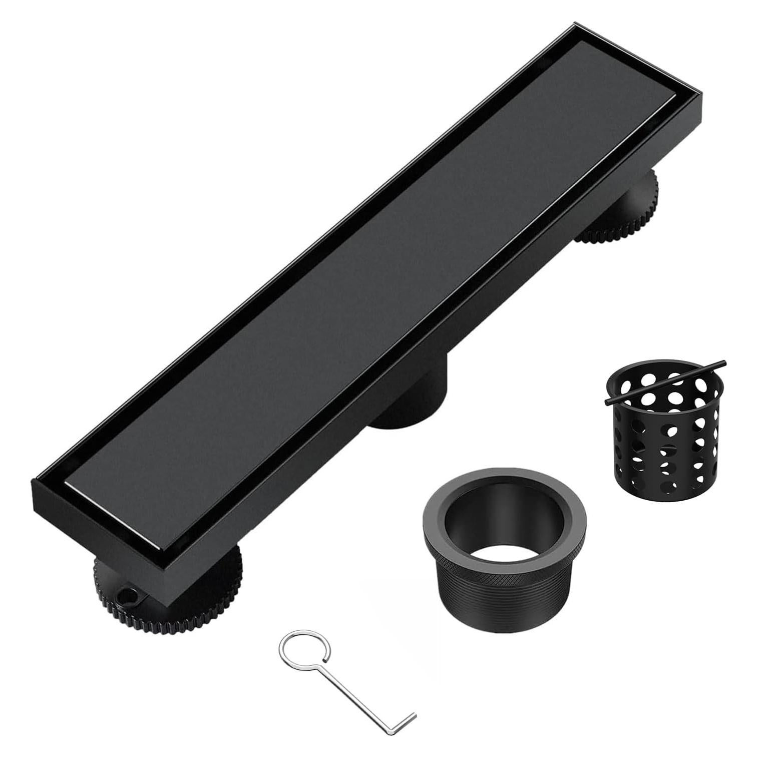 Desagüe de Ducha Lineal Fibetter 30.48 cm Negro Acero Inoxidable