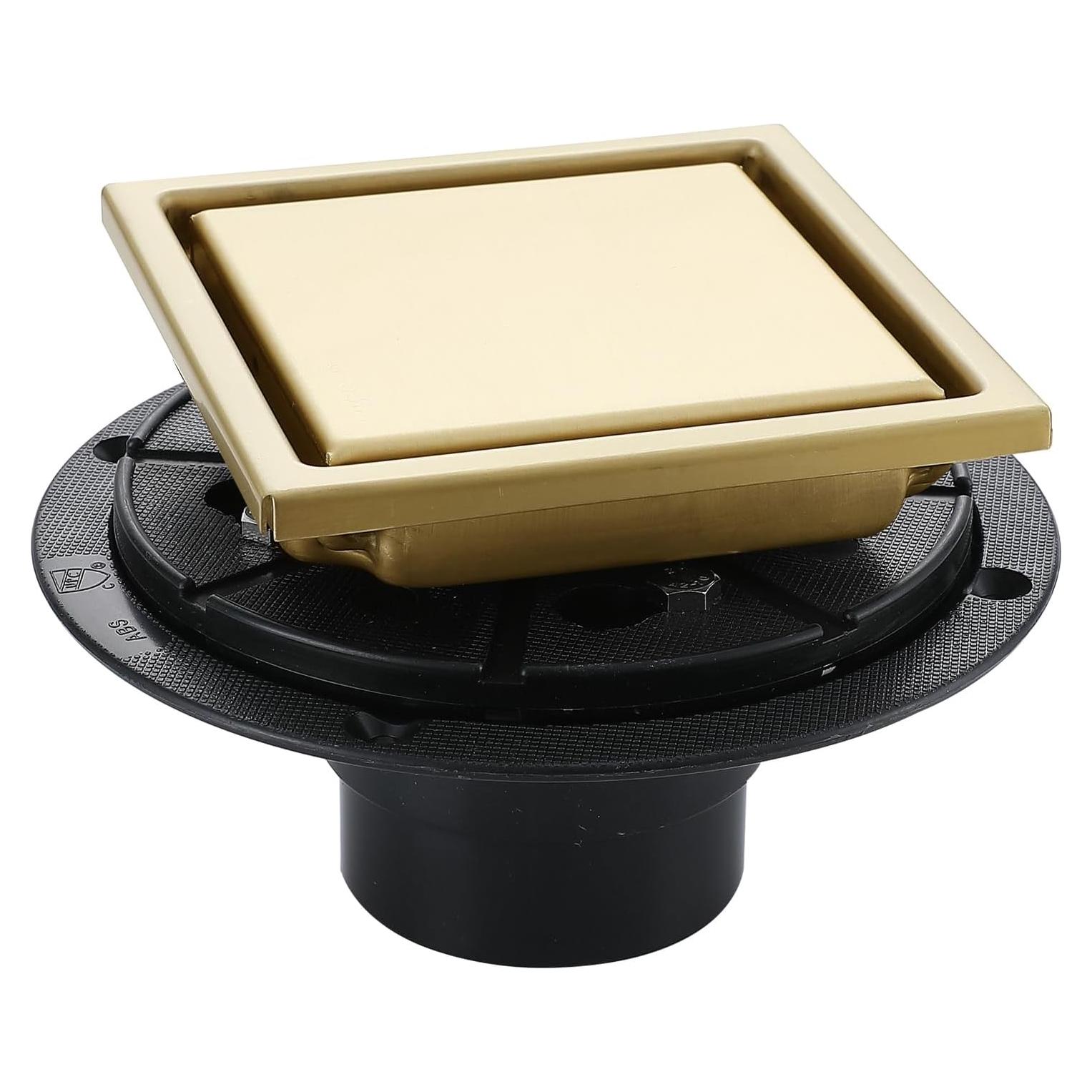 Desagüe de Ducha Cuadrado TRJIKAG 10 cm Acero Inoxidable Oro