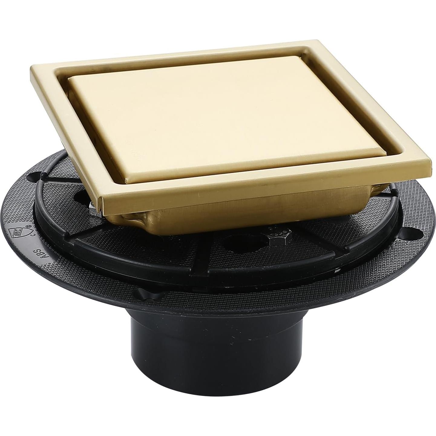 Desagüe de Ducha Cuadrado TRJIKAG 10 cm Acero Inoxidable Oro