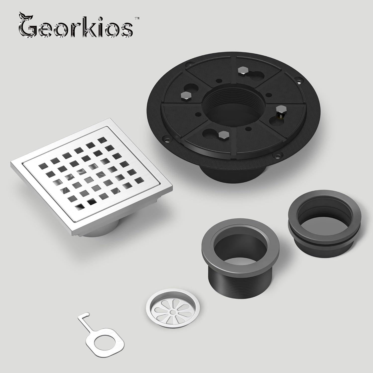 Desagüe Cuadrado 10.16 cm Georkios Acero Inoxidable SUS304