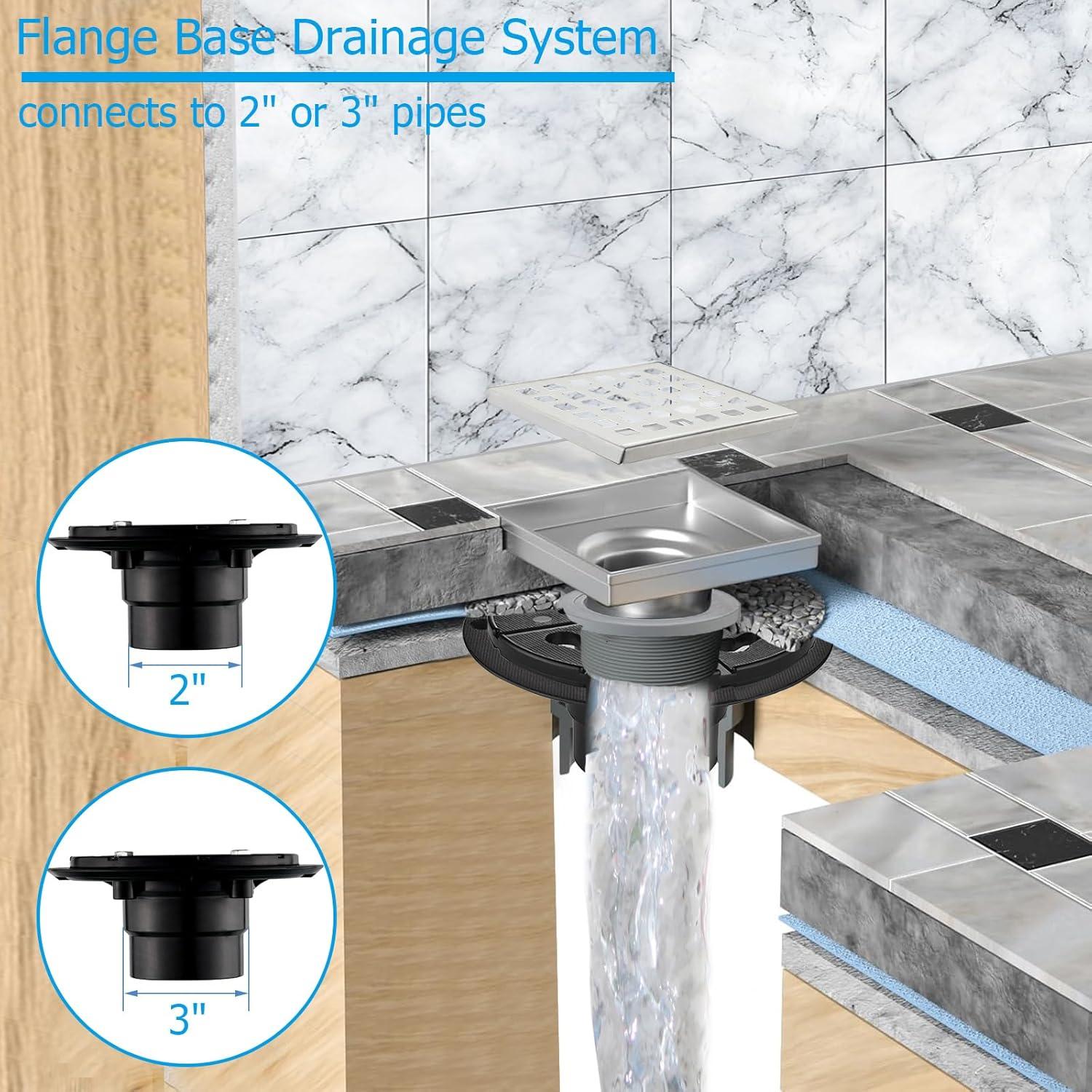 Desagüe de Ducha Cuadrado 10.16 cm YANCASENO Acero Inoxidable