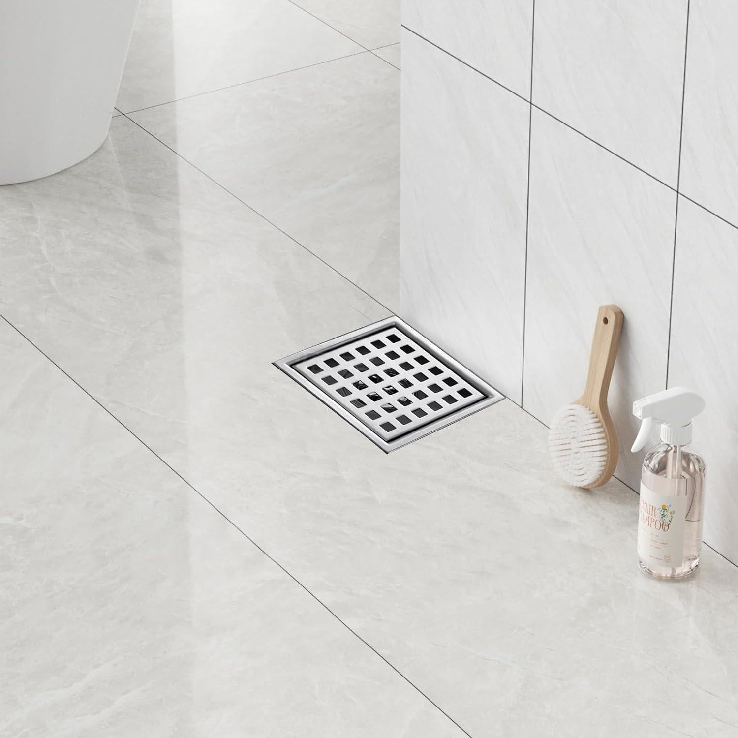 Desagüe de Ducha Cuadrado 10.16 cm YANCASENO Acero Inoxidable