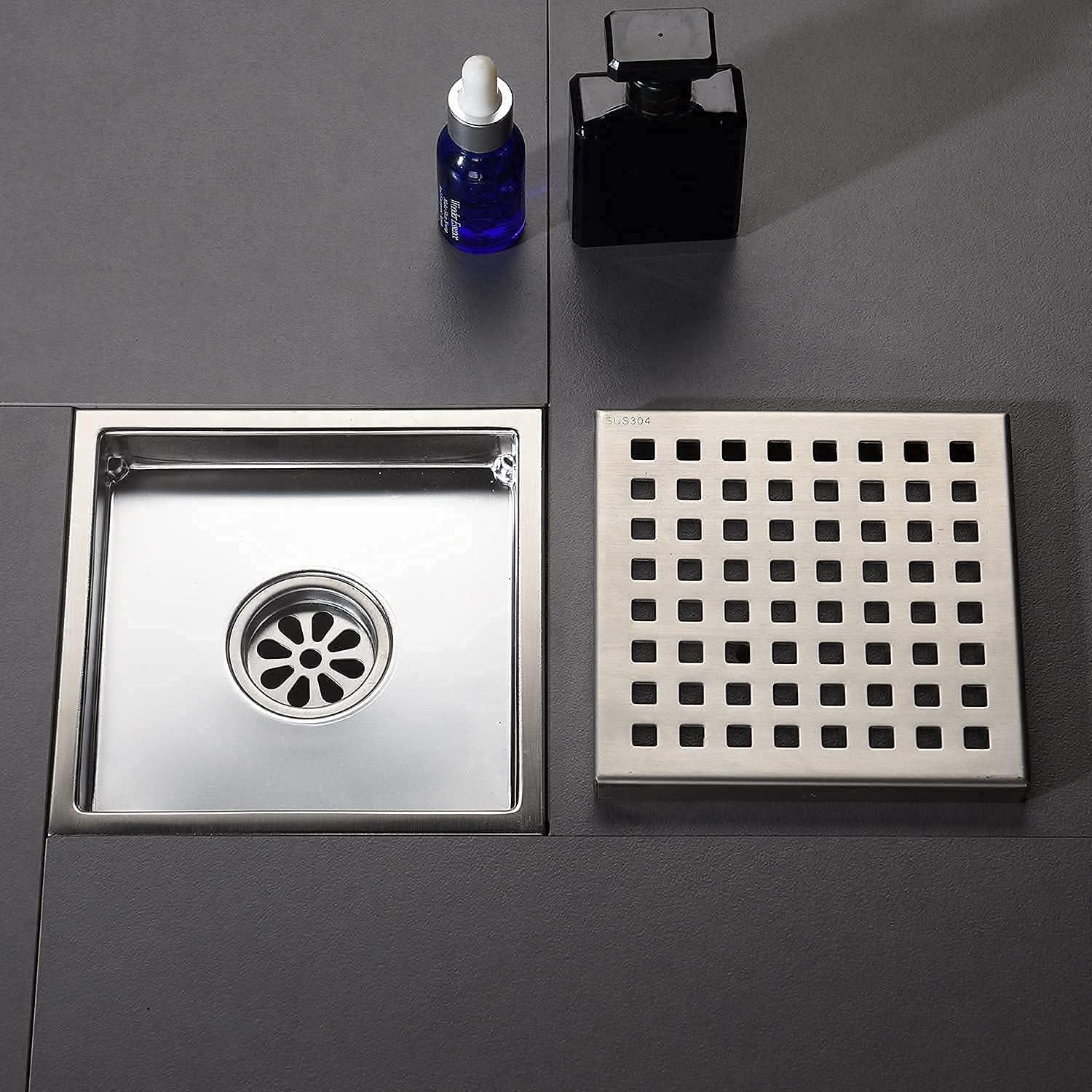 Desagüe de Ducha Cuadrado DEOKXZ 15x15 cm Acero Inoxidable