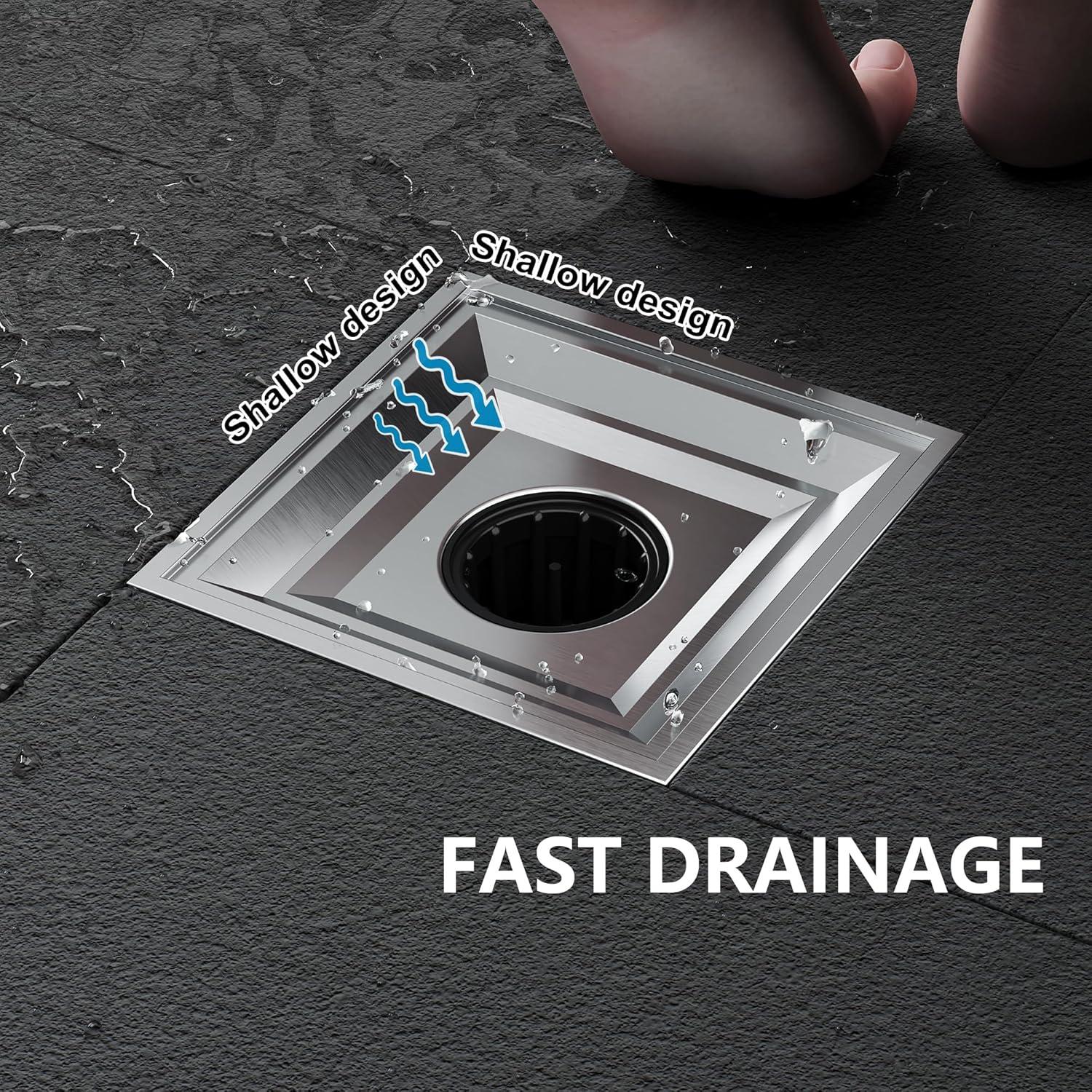 Desagüe de Ducha Cuadrado Neodrain 15.24 cm Acero Inoxidable