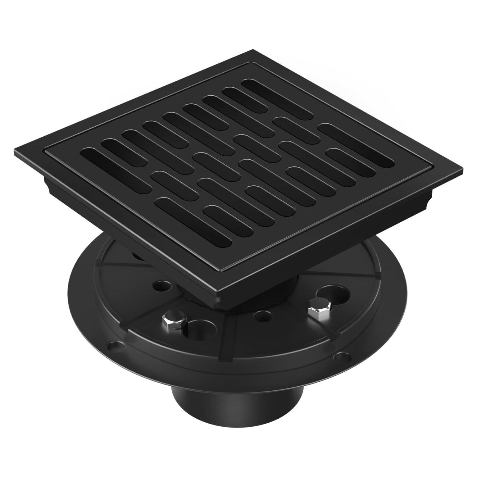 Desagüe de Ducha Cuadrado EXF 15.24x15.24cm Negro Mate