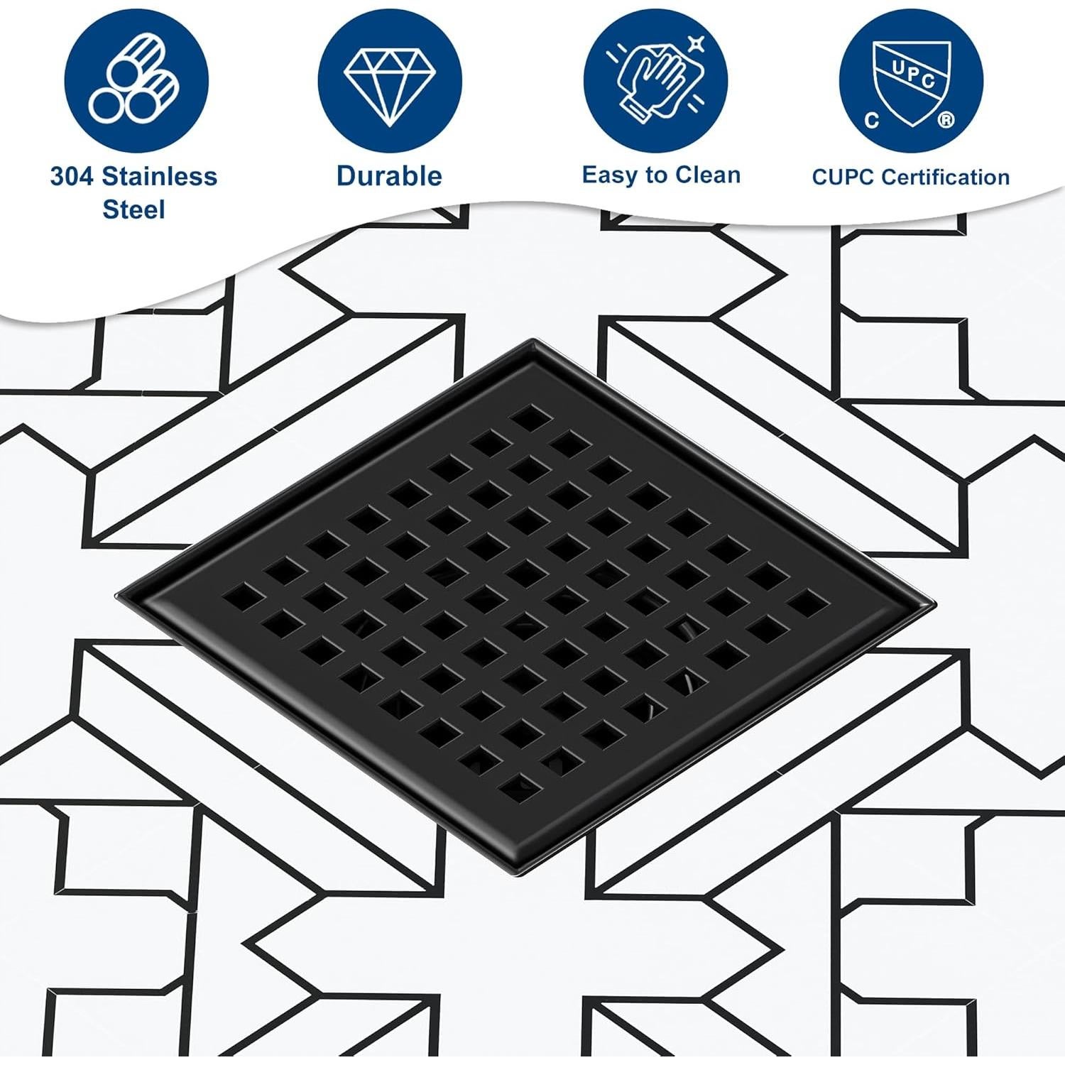 Desagüe Cuadrado Neodrain 10 cm Acero Inoxidable Negro Mate