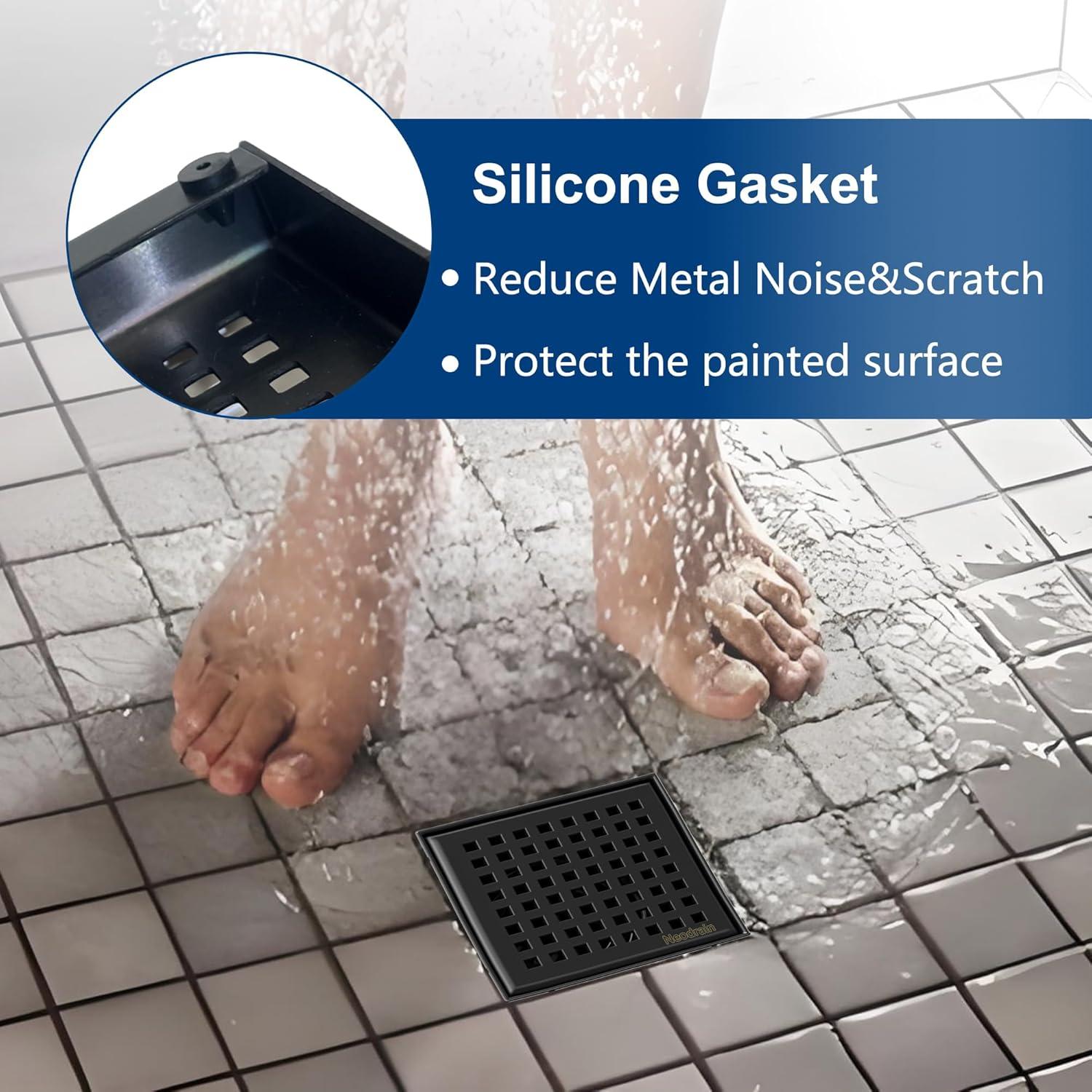 Desagüe Cuadrado Neodrain 10 cm Acero Inoxidable Negro Mate