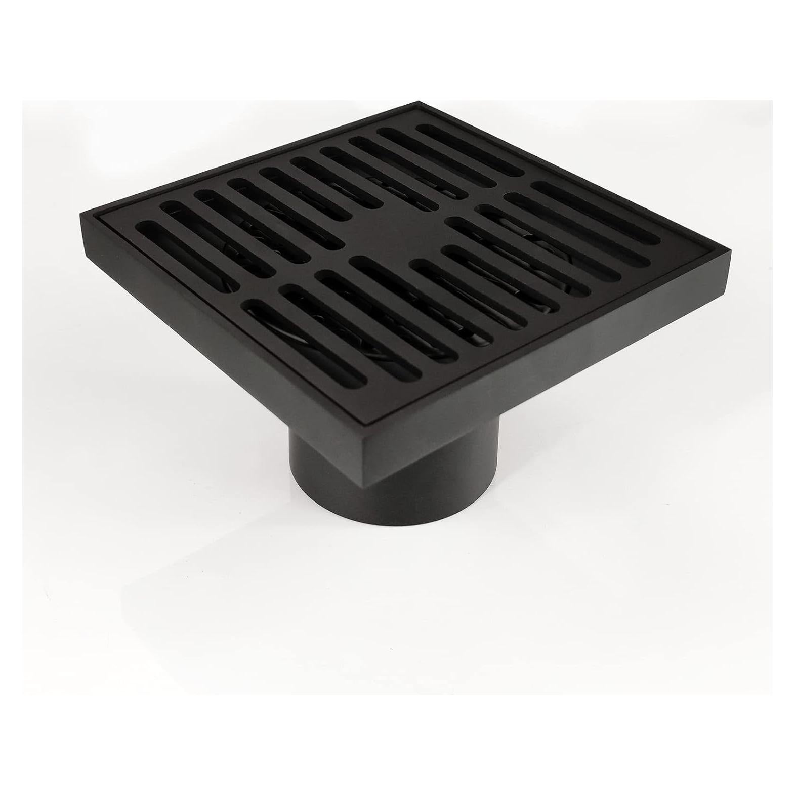 Desagüe de Piso PHASAT Cuadrado 10 cm Latón Negro Mate