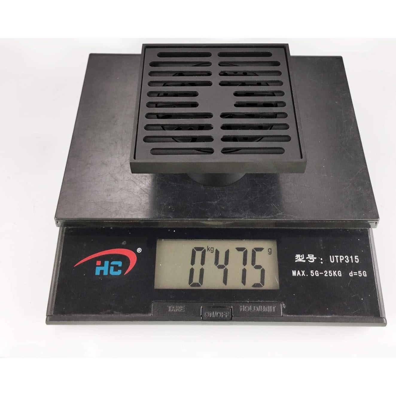 Desagüe de Piso PHASAT Cuadrado 10 cm Latón Negro Mate