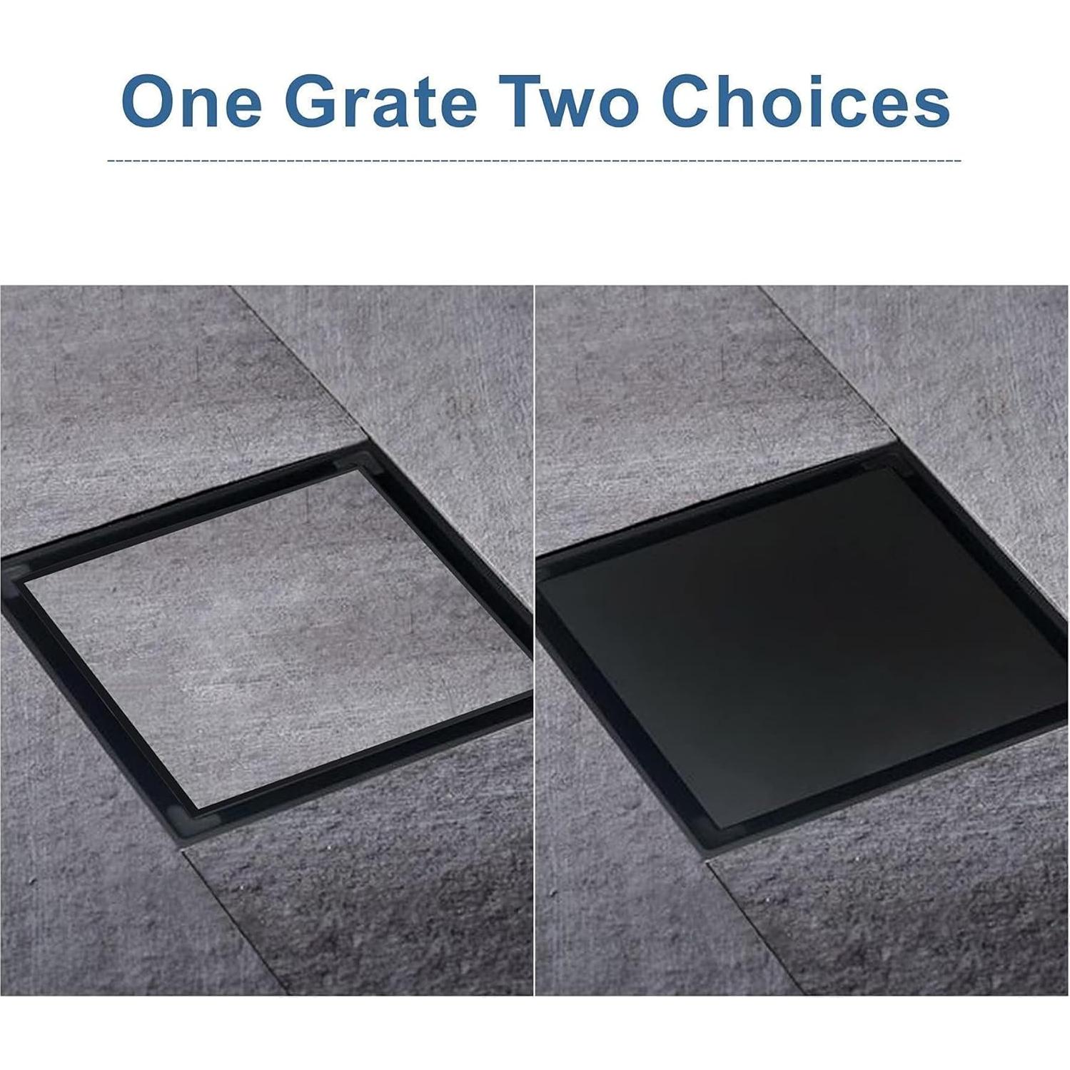 Desagüe de Ducha Cuadrado HIDROP 15.24 cm Acero Inoxidable Negro Mate