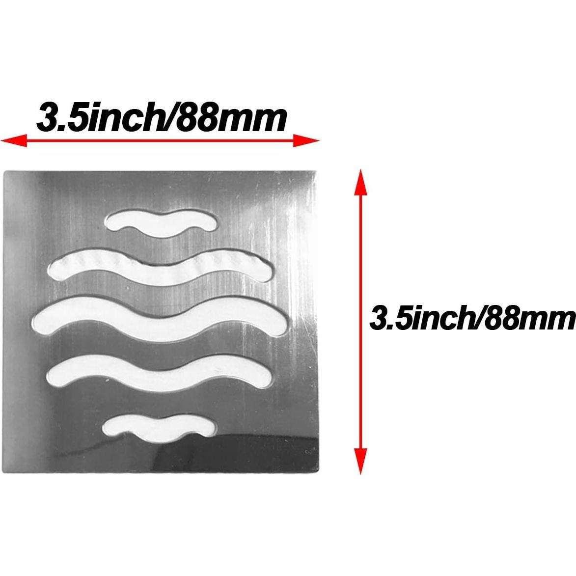 Cubierta de Drenaje Cuadrada NGe 304 Acero Inoxidable 8.89 cm 4 Pcs