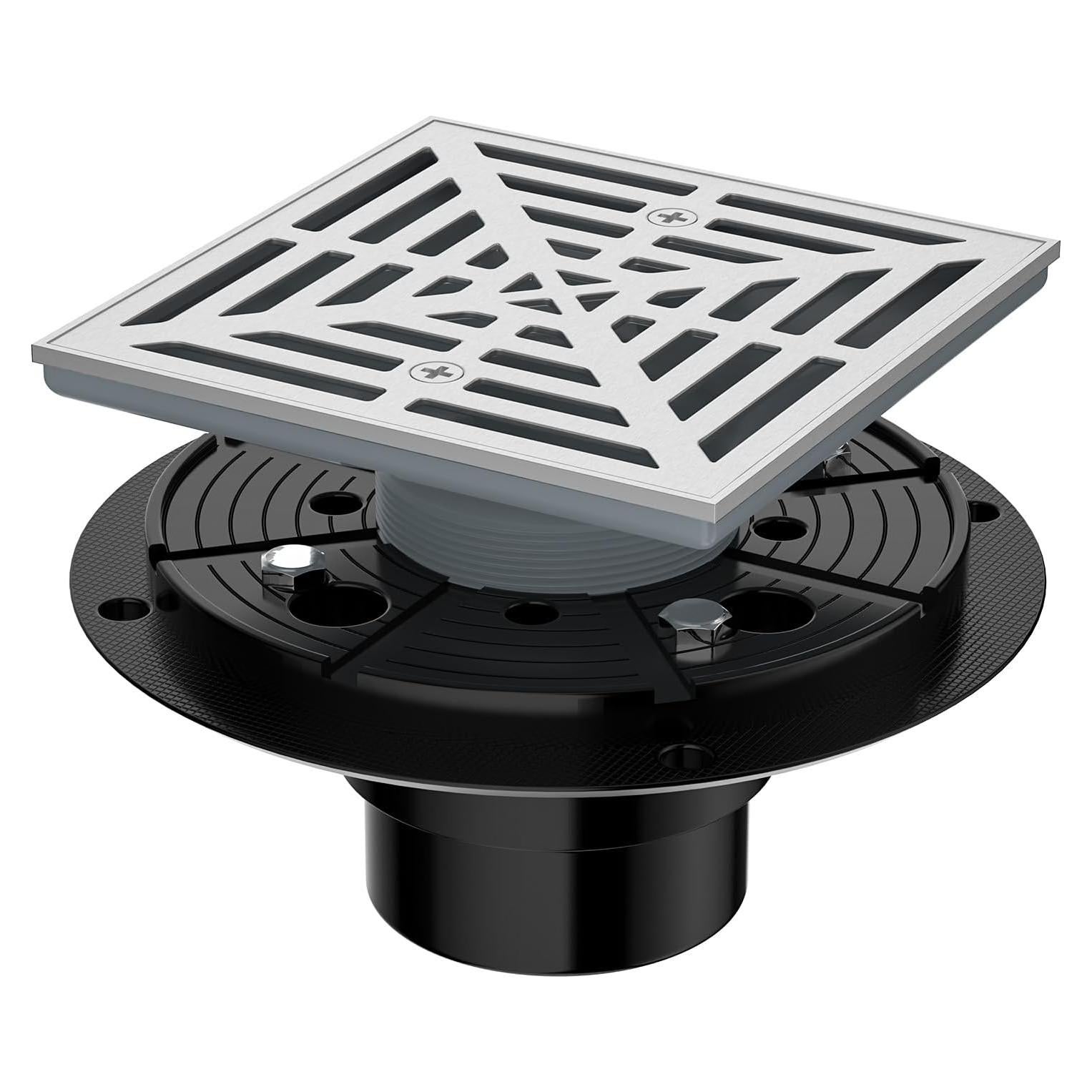 Desagüe de Ducha Cuadrado EXF 10.8 cm Níquel Cepillado