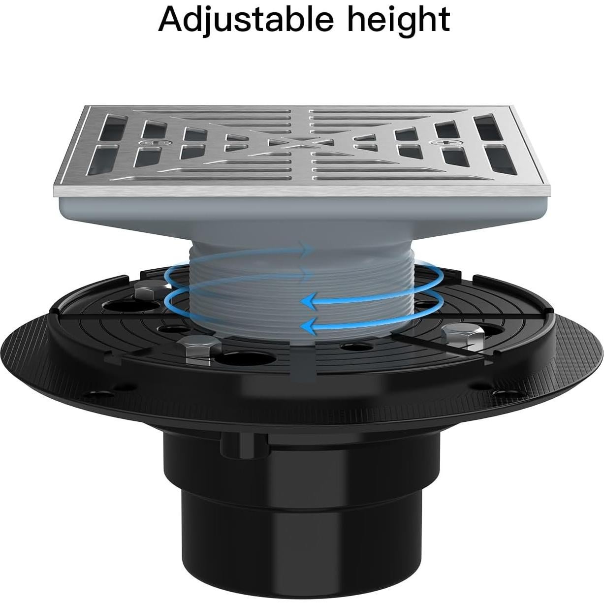Desagüe de Ducha Cuadrado EXF 10.8 cm Níquel Cepillado