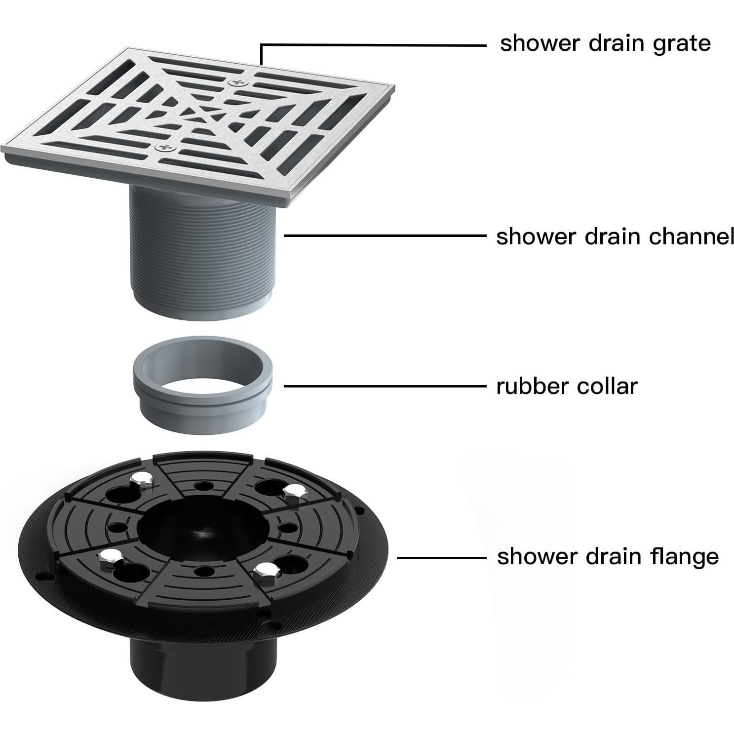Desagüe de Ducha Cuadrado EXF 10.8 cm Níquel Cepillado