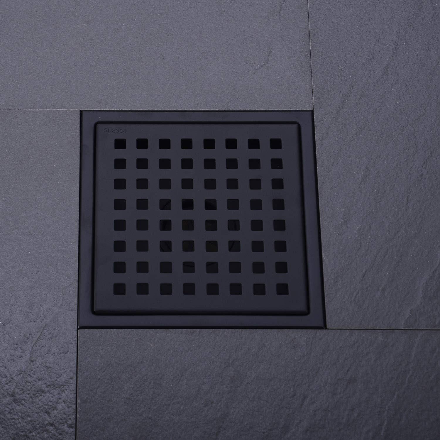 Desagüe de Ducha Cuadrado Orhemus 15x15 cm Acero Inoxidable Negro