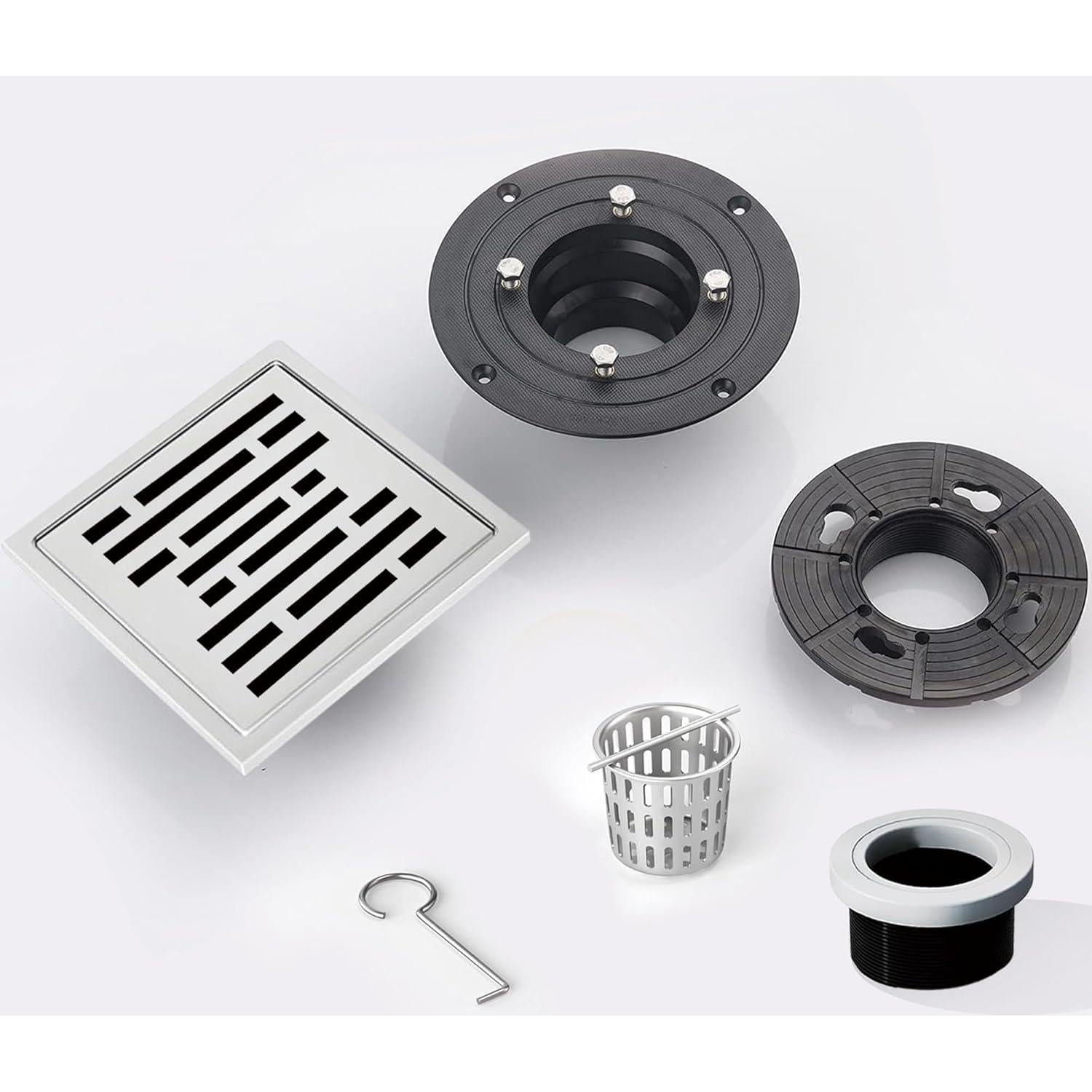 Desagüe de Ducha Cuadrado Eblog 10.16 cm Acero Inoxidable