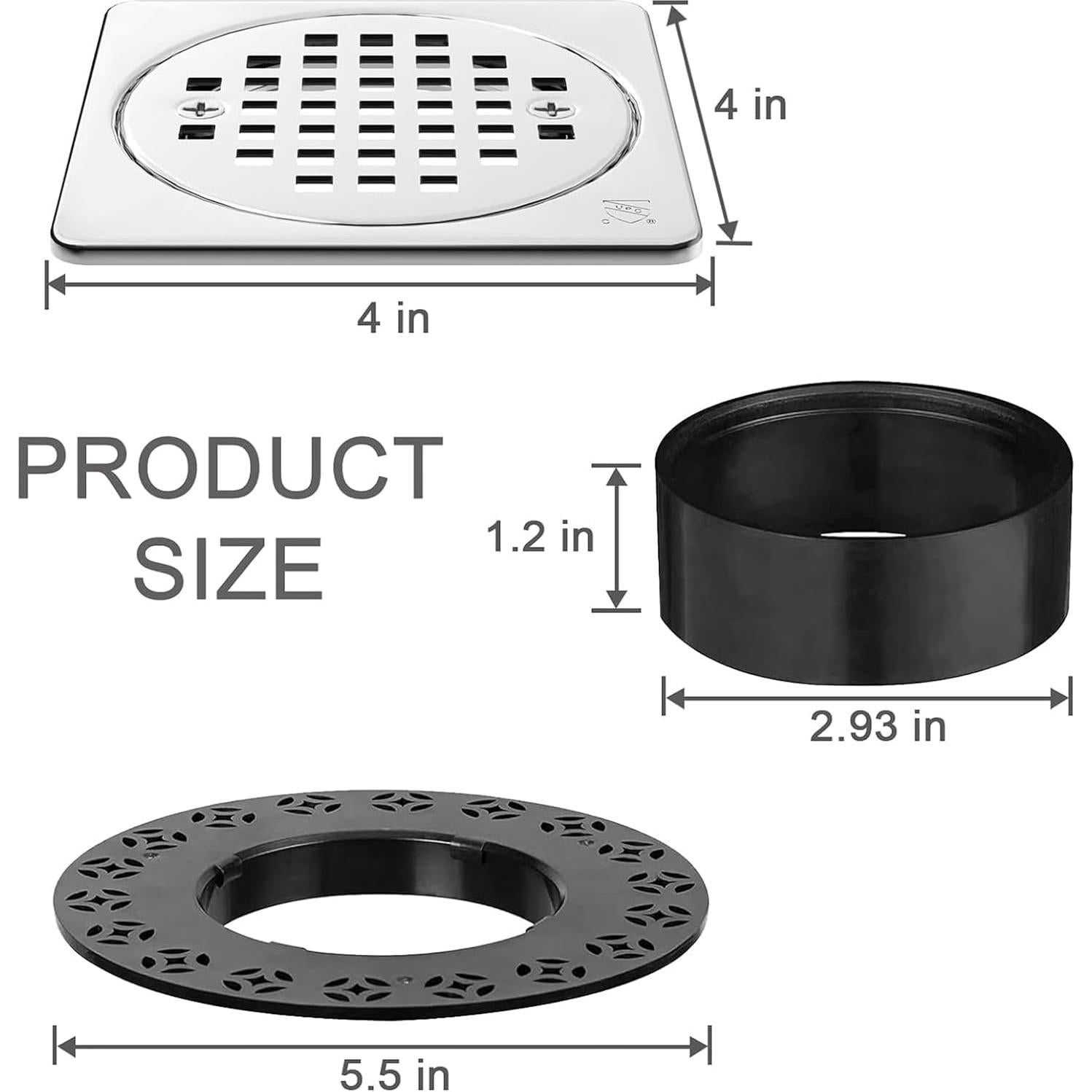 Desagüe Cuadrado 10.16 cm UNI-DRAIN Acero Inoxidable Cepillado